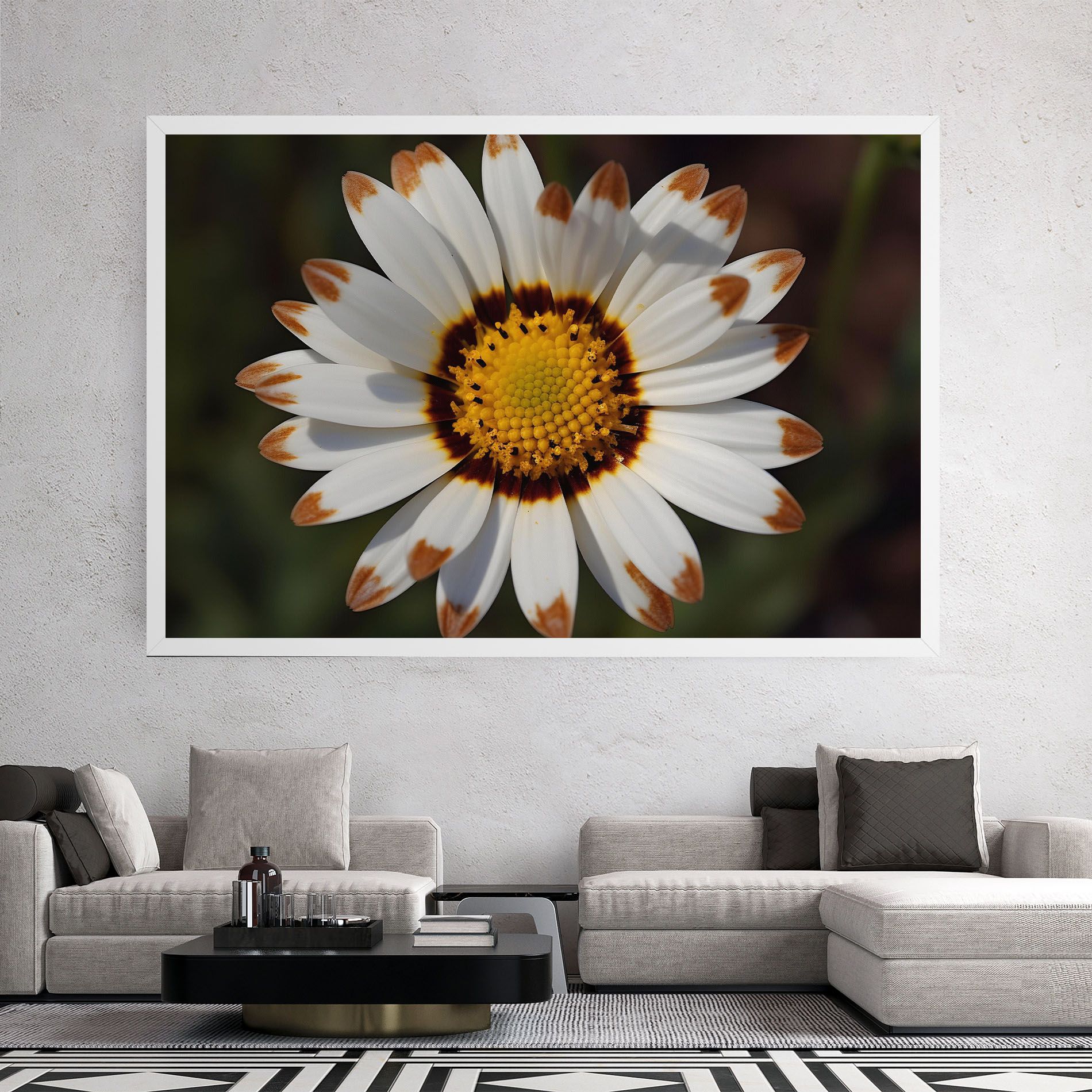 White Brown Daisy mockup 2