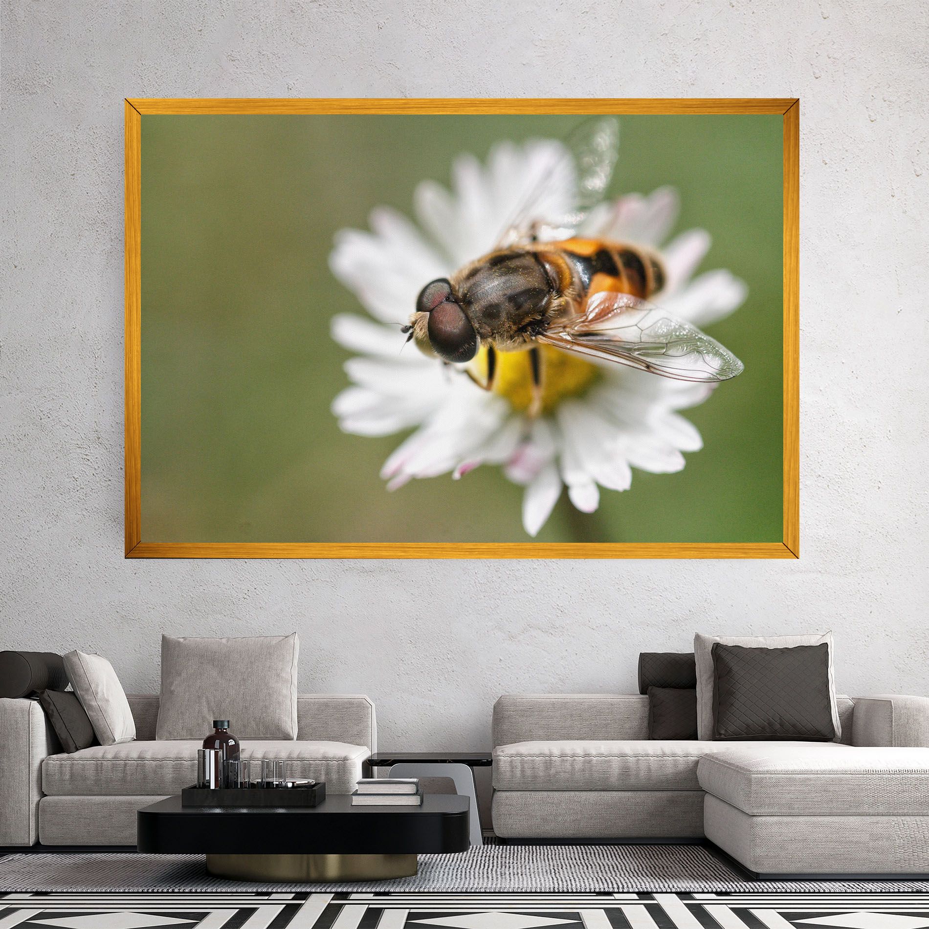 Bee On Small Daisy mockup 2