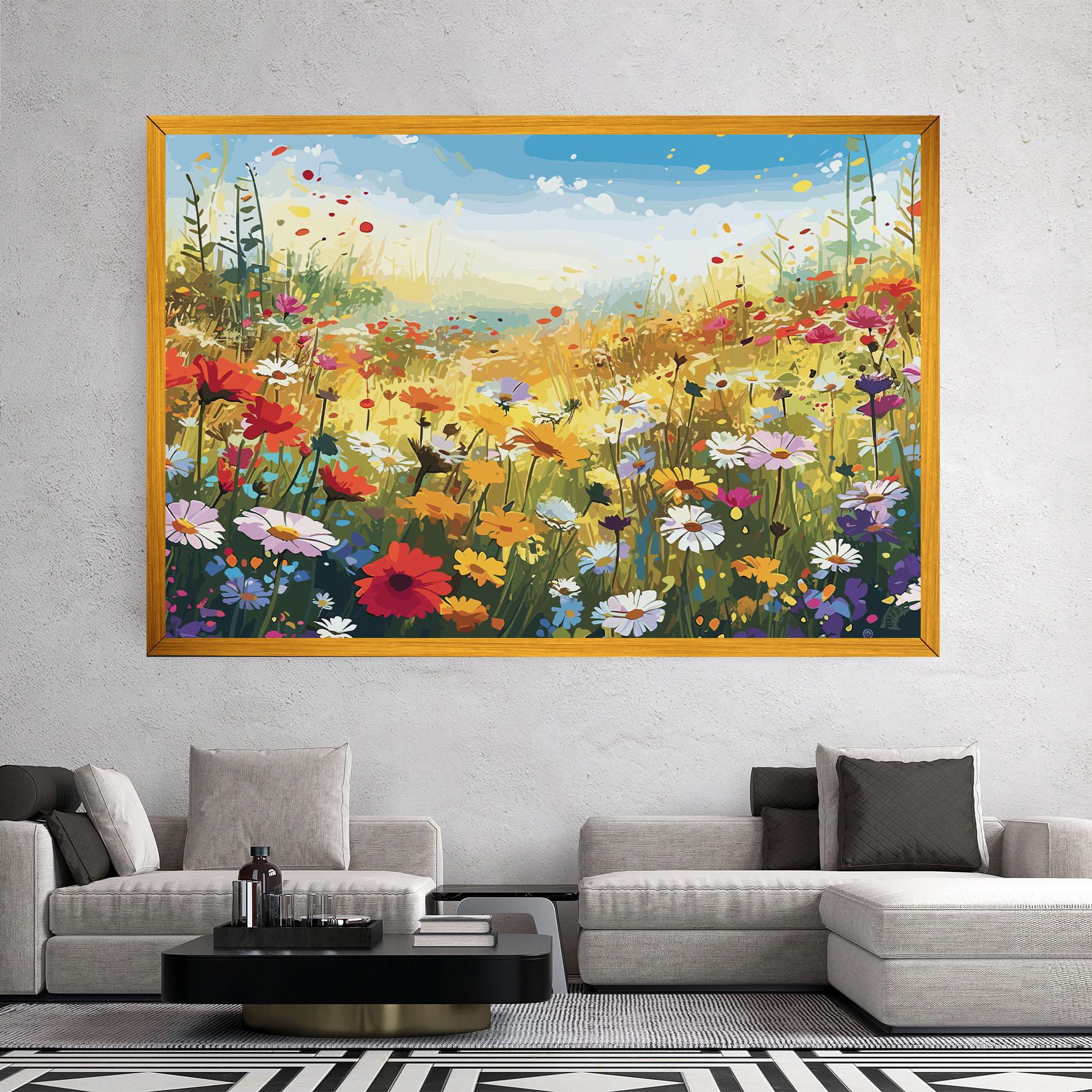 Tablou Canvas Colorful Daisy Mix mockup 2