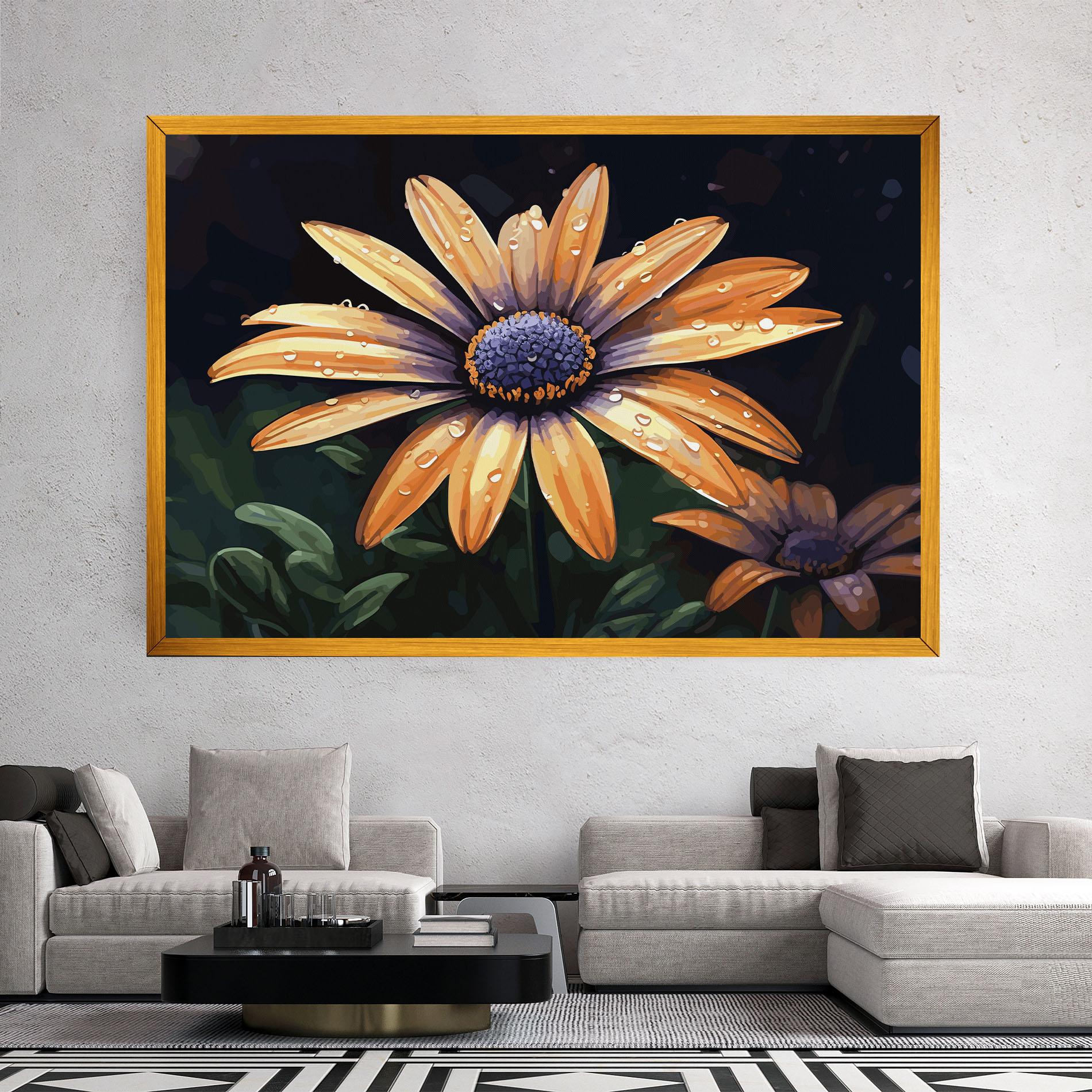 Tablou Canvas Orange Pretty Daisy mockup 2