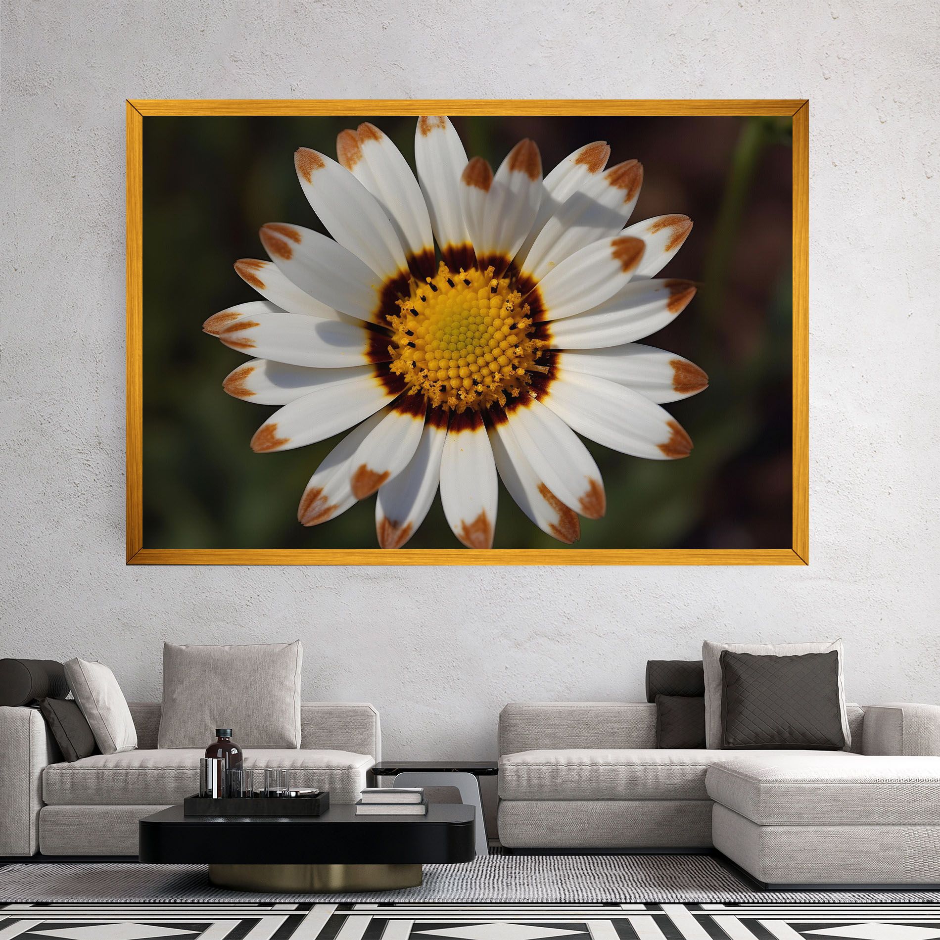 White Brown Daisy mockup 2