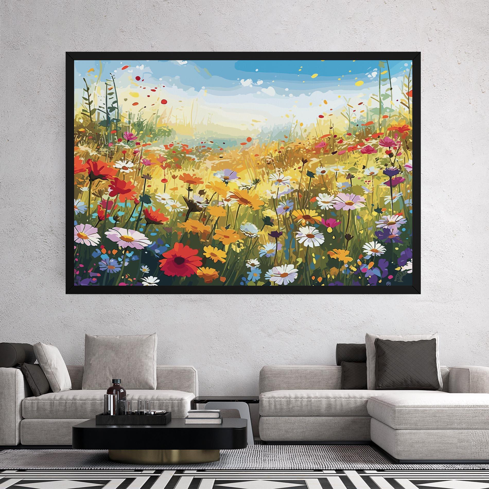 Tablou Canvas Colorful Daisy Mix mockup 2