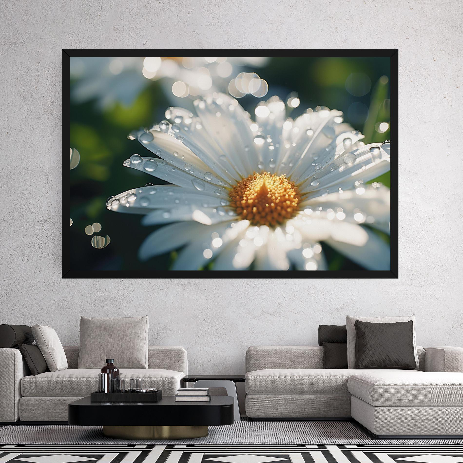 Tablou Canvas Daisy After Rain Close Up mockup 2