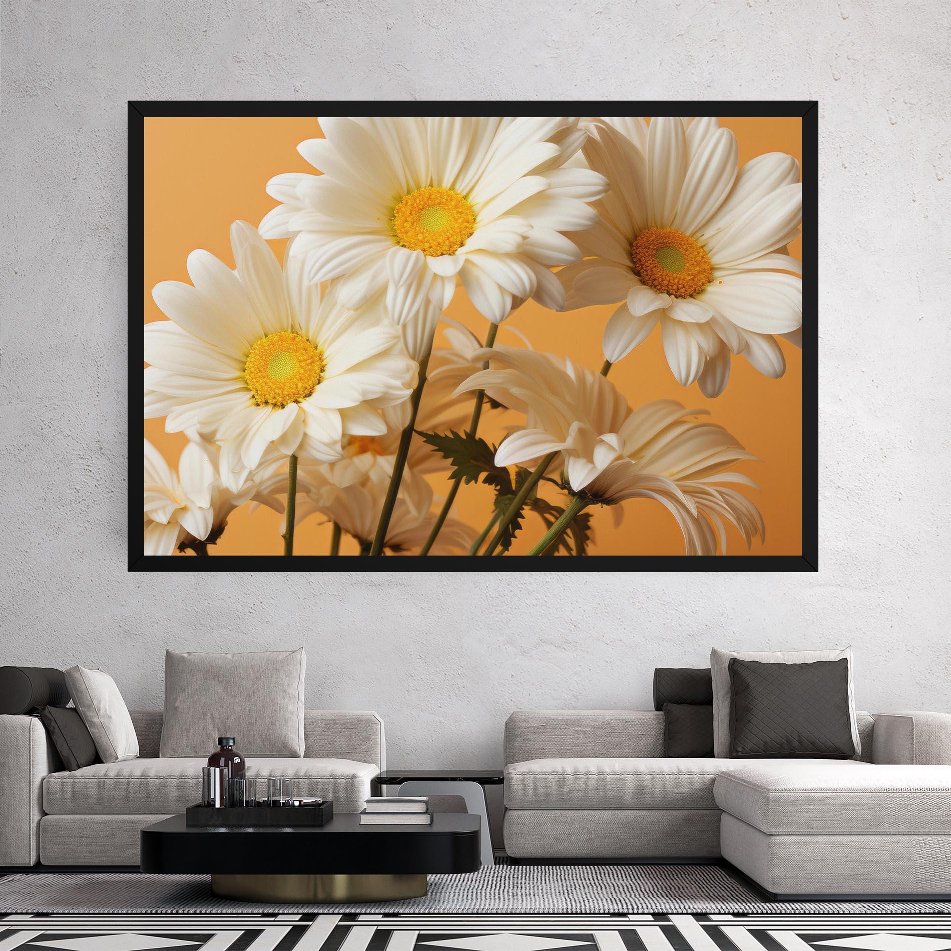 Tablou Canvas Daisy On Orange mockup 2