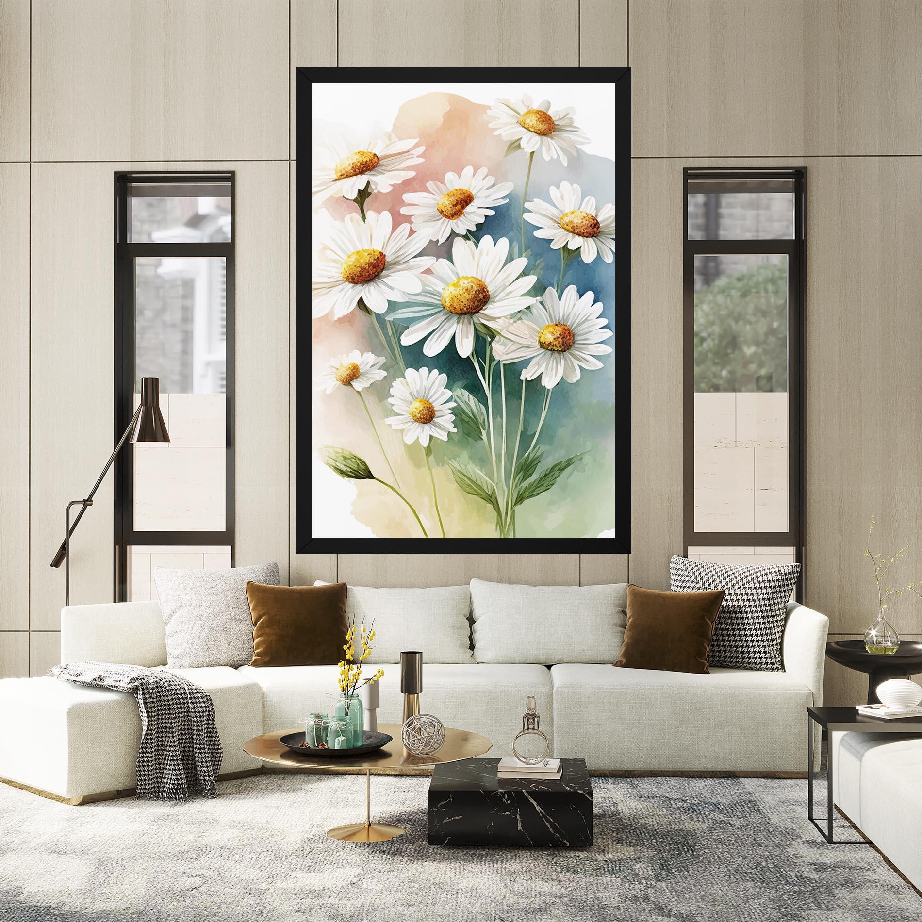 Tablou Canvas White Daisy Art mockup 2