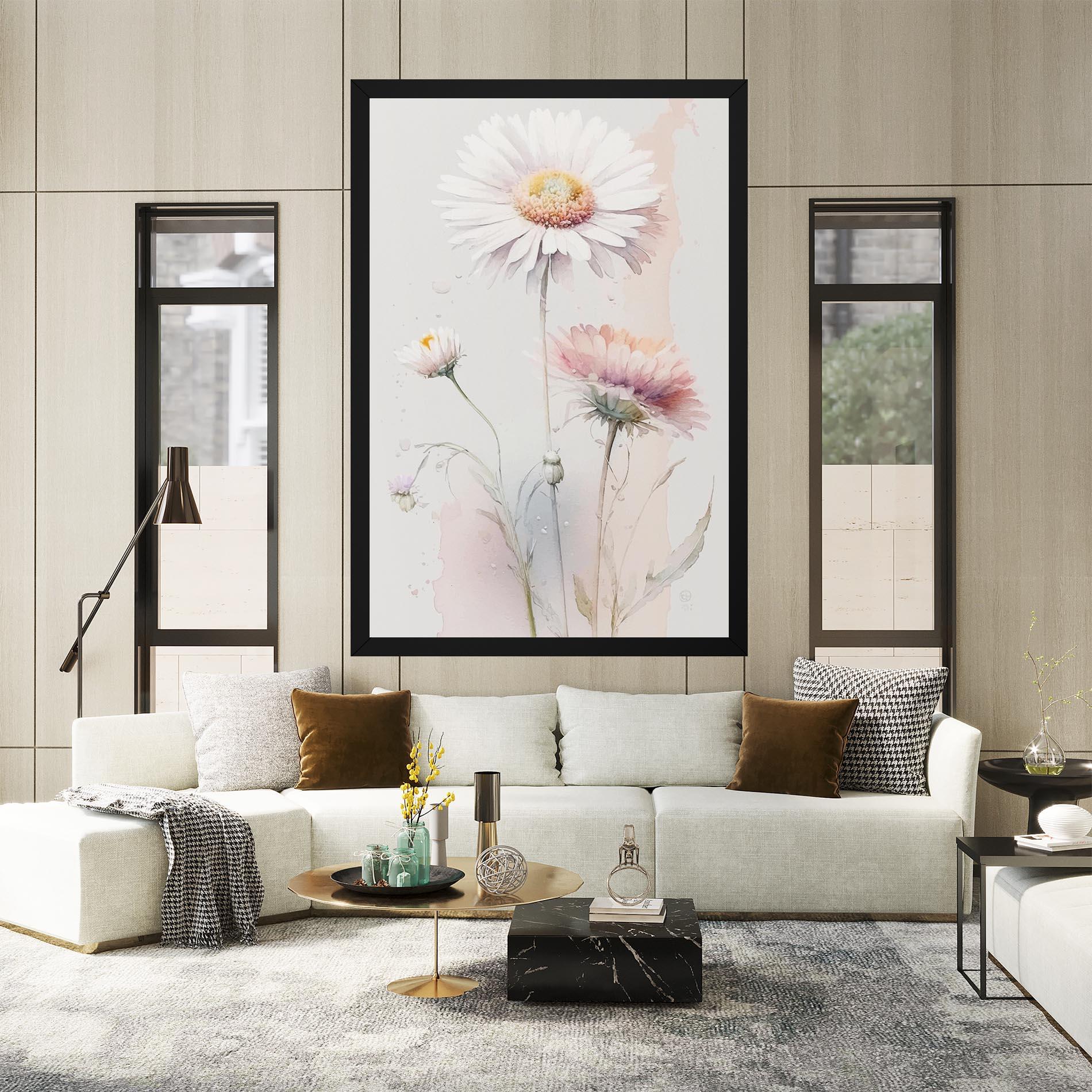 Tablou Canvas White Painted Daisy mockup 2