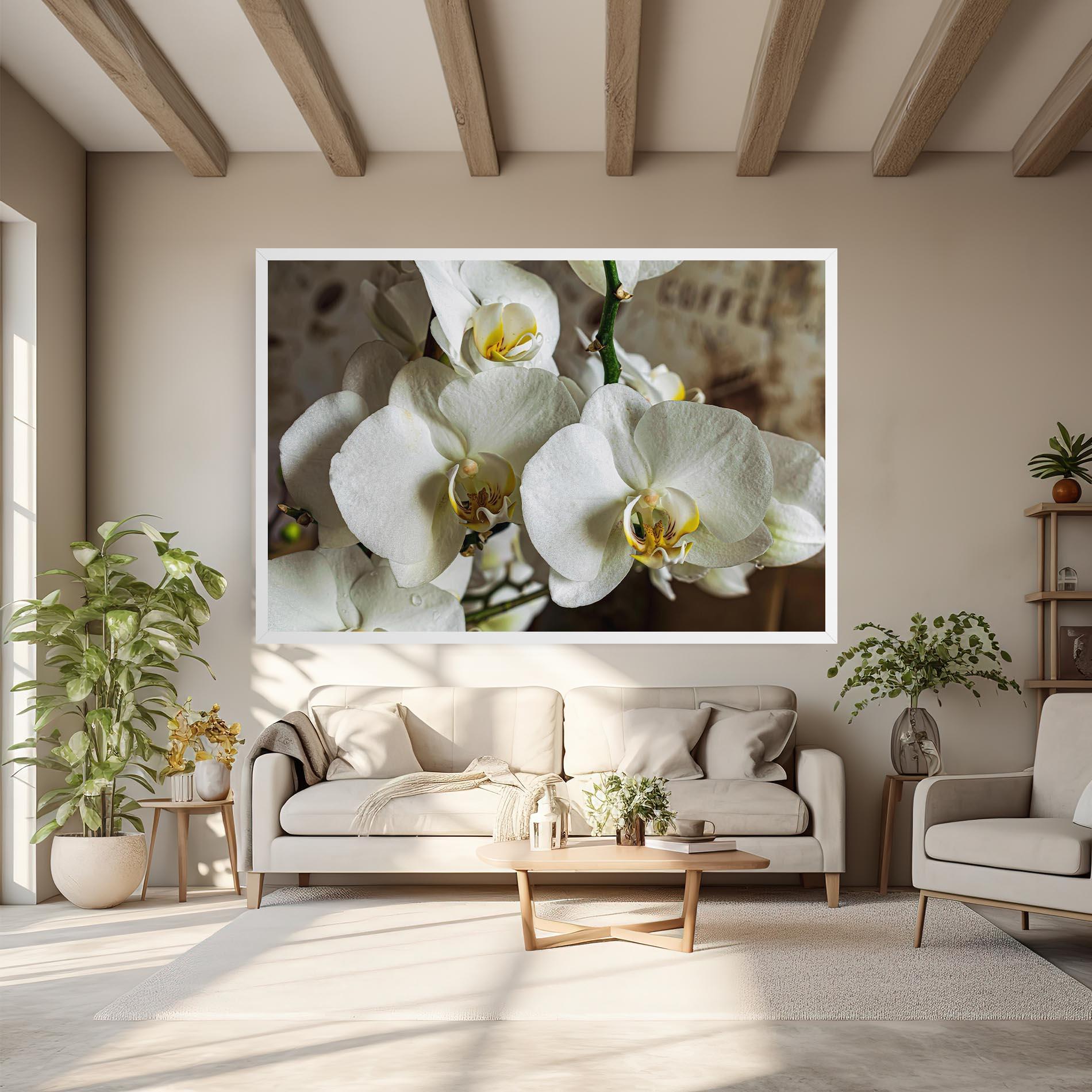 Tablou Canvas Beautiful White Orchids mockup 6
