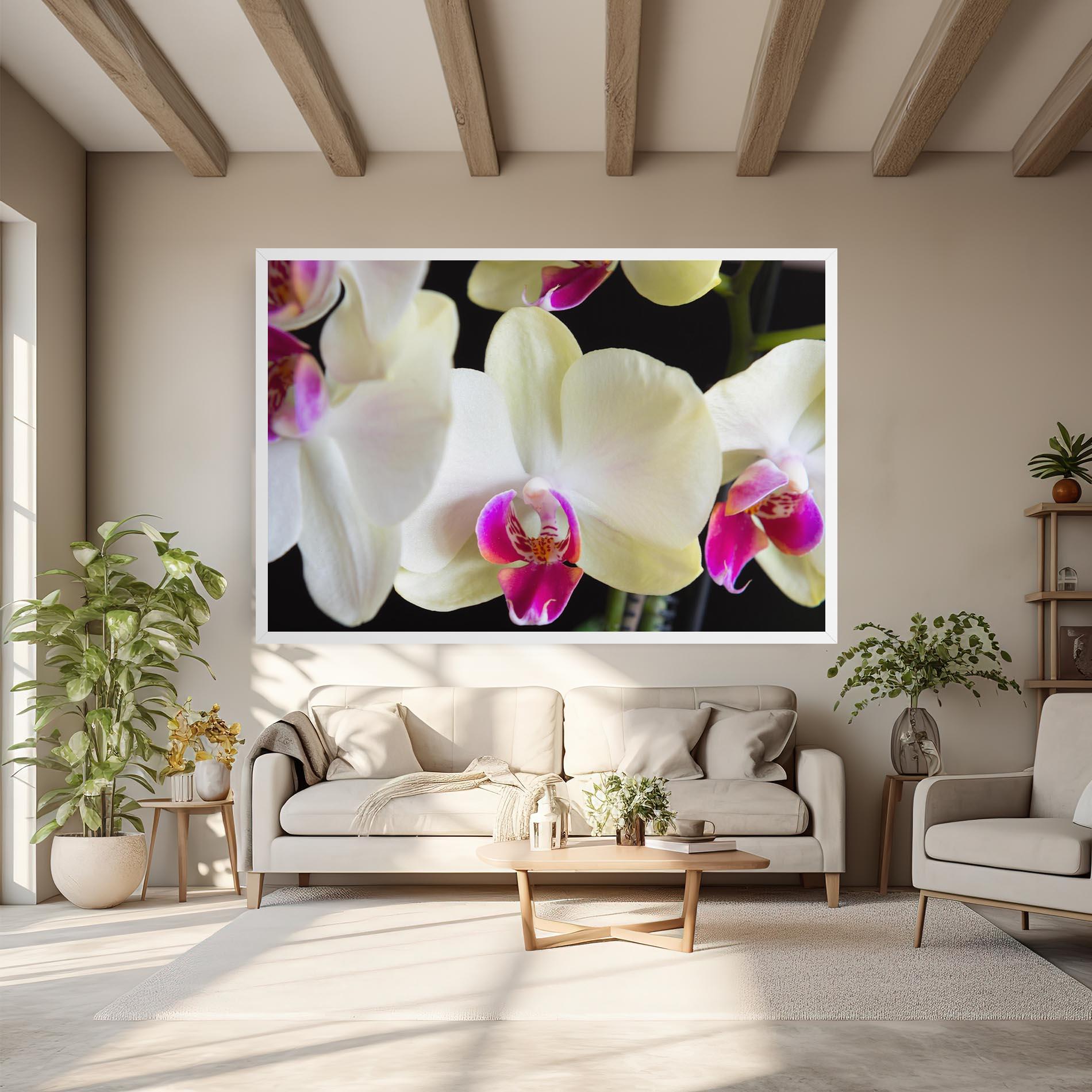 Tablou Canvas Cream Purple Orchids mockup 6