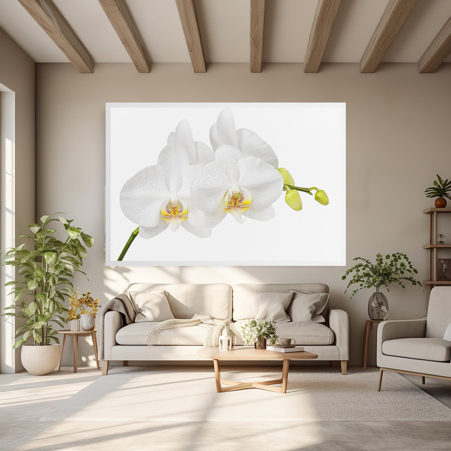 Tablou Canvas Orchids On White mockup 6