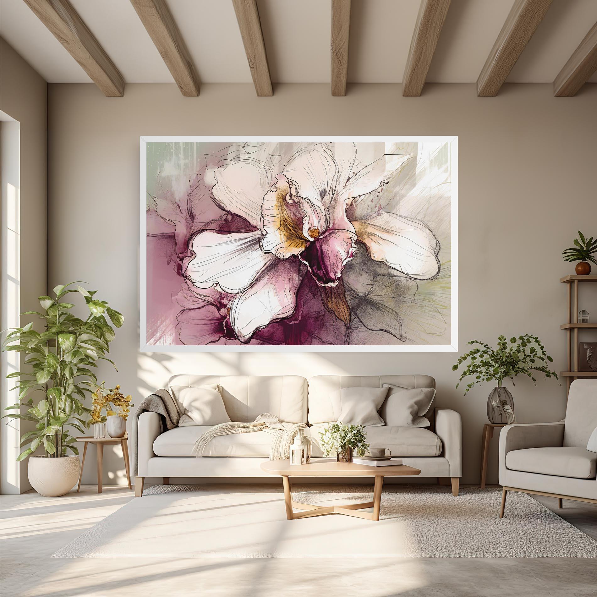 Tablou Canvas Painted Purple Orchid mockup 6