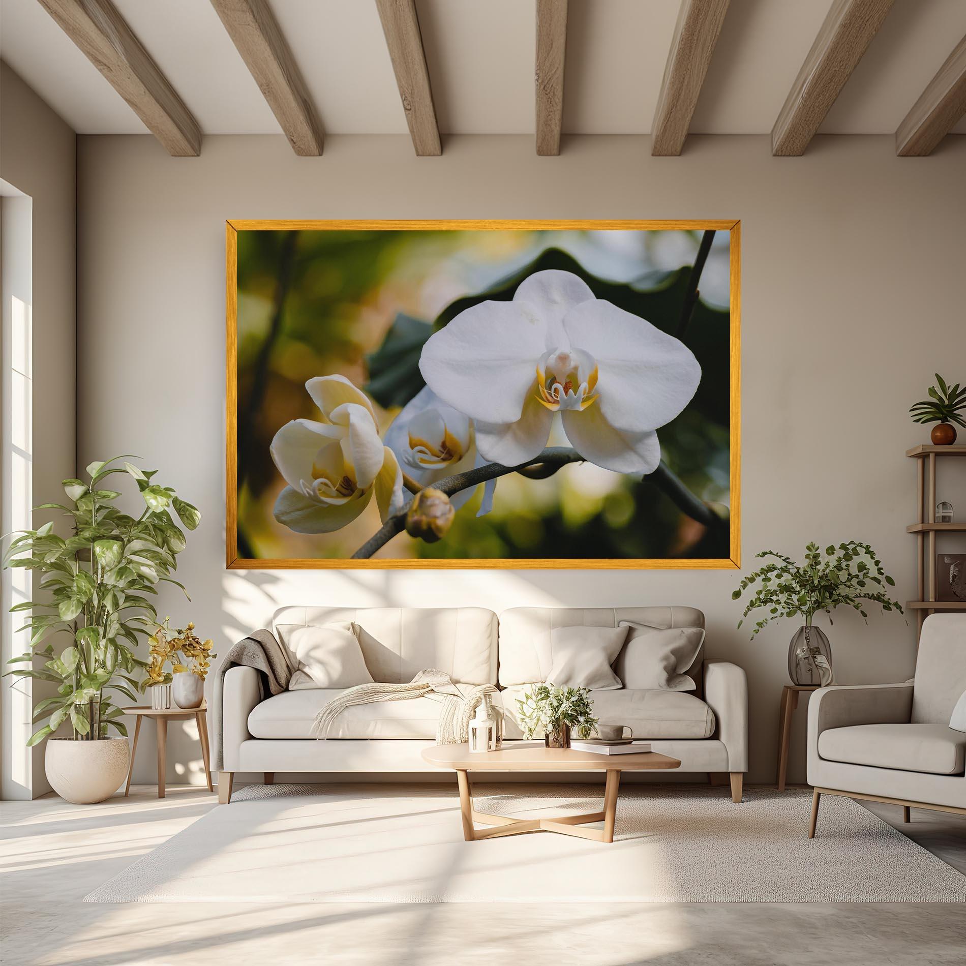 Tablou Canvas Cream Orchid In Nature mockup 6