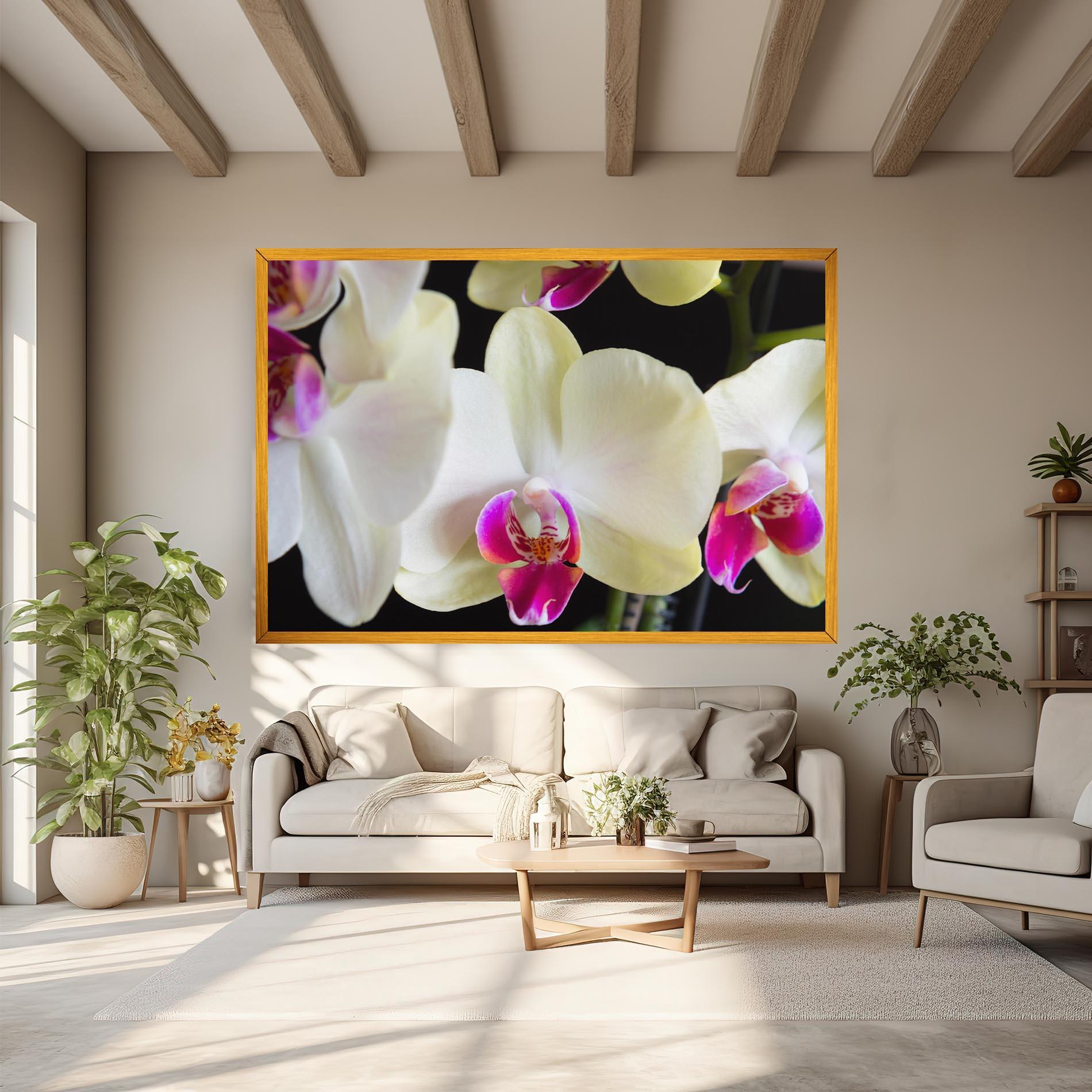 Tablou Canvas Cream Purple Orchids mockup 6