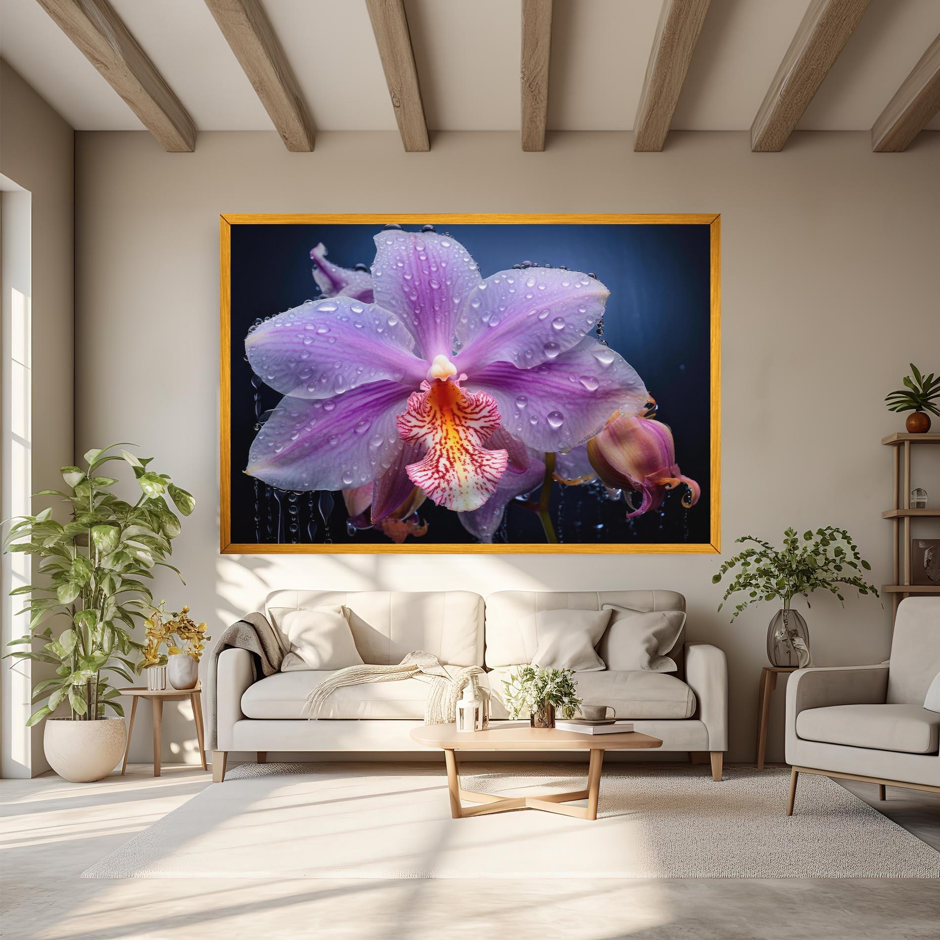 Tablou Canvas Orchid In Rain mockup 6