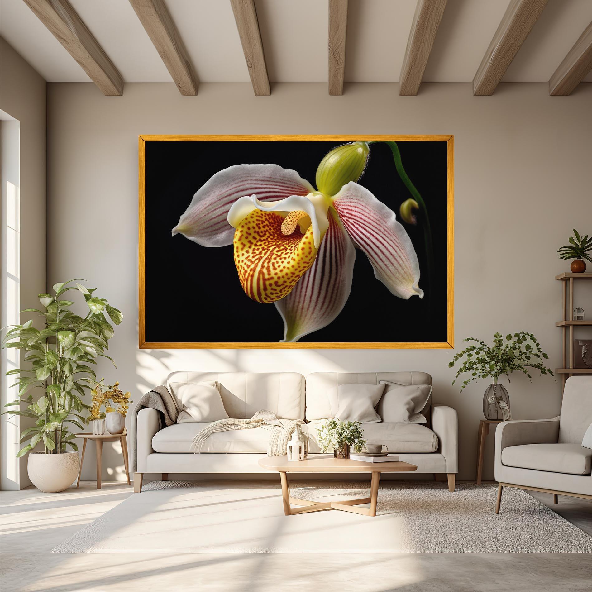 Tablou Canvas Orchid On Black mockup 6
