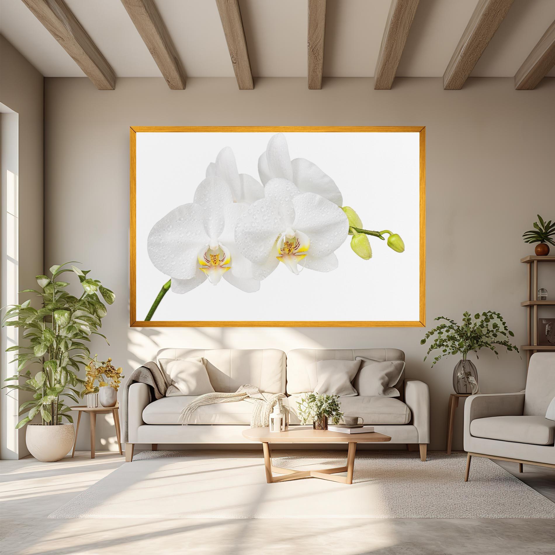 Tablou Canvas Orchids On White mockup 6