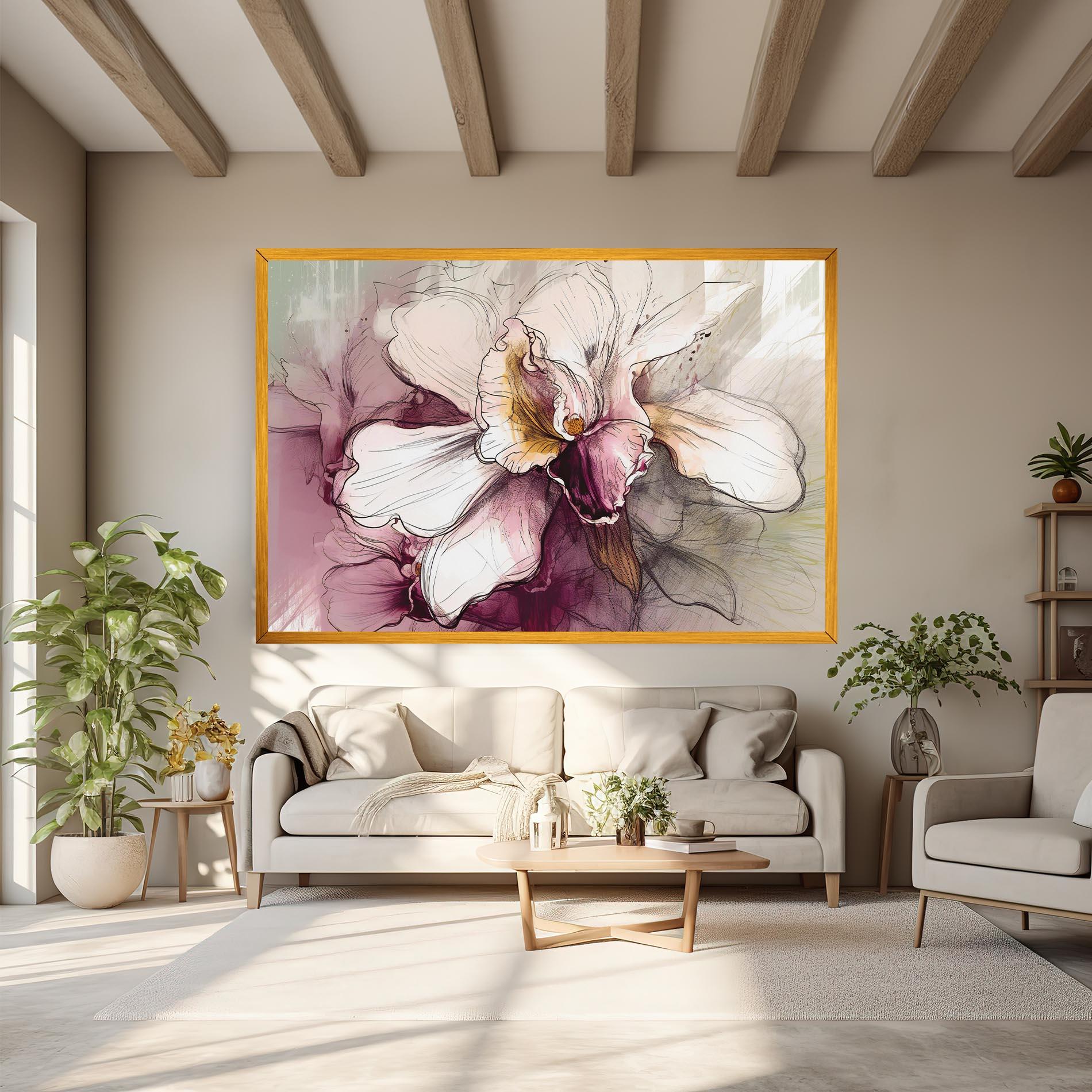 Tablou Canvas Painted Purple Orchid mockup 6