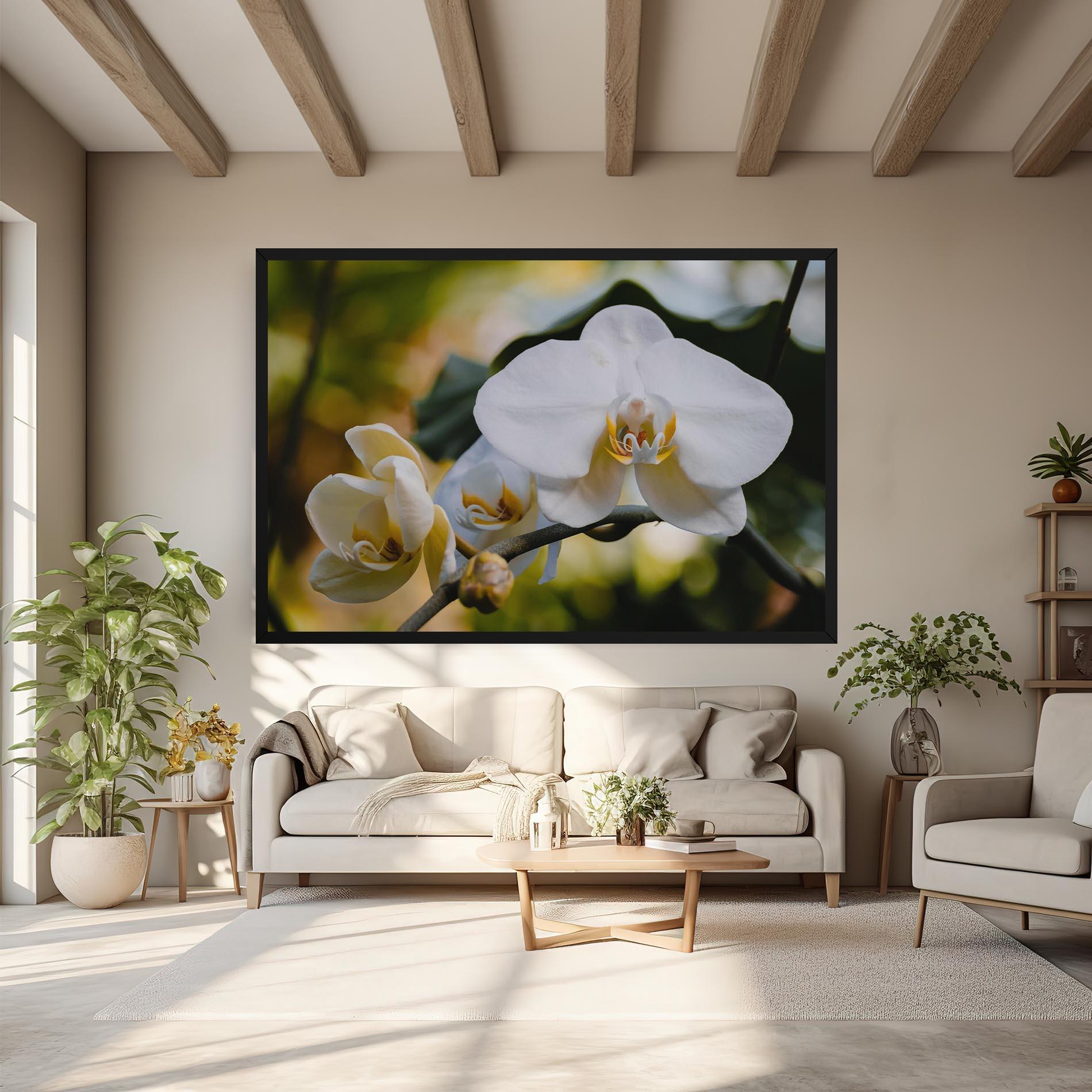 Tablou Canvas Cream Orchid In Nature mockup 6