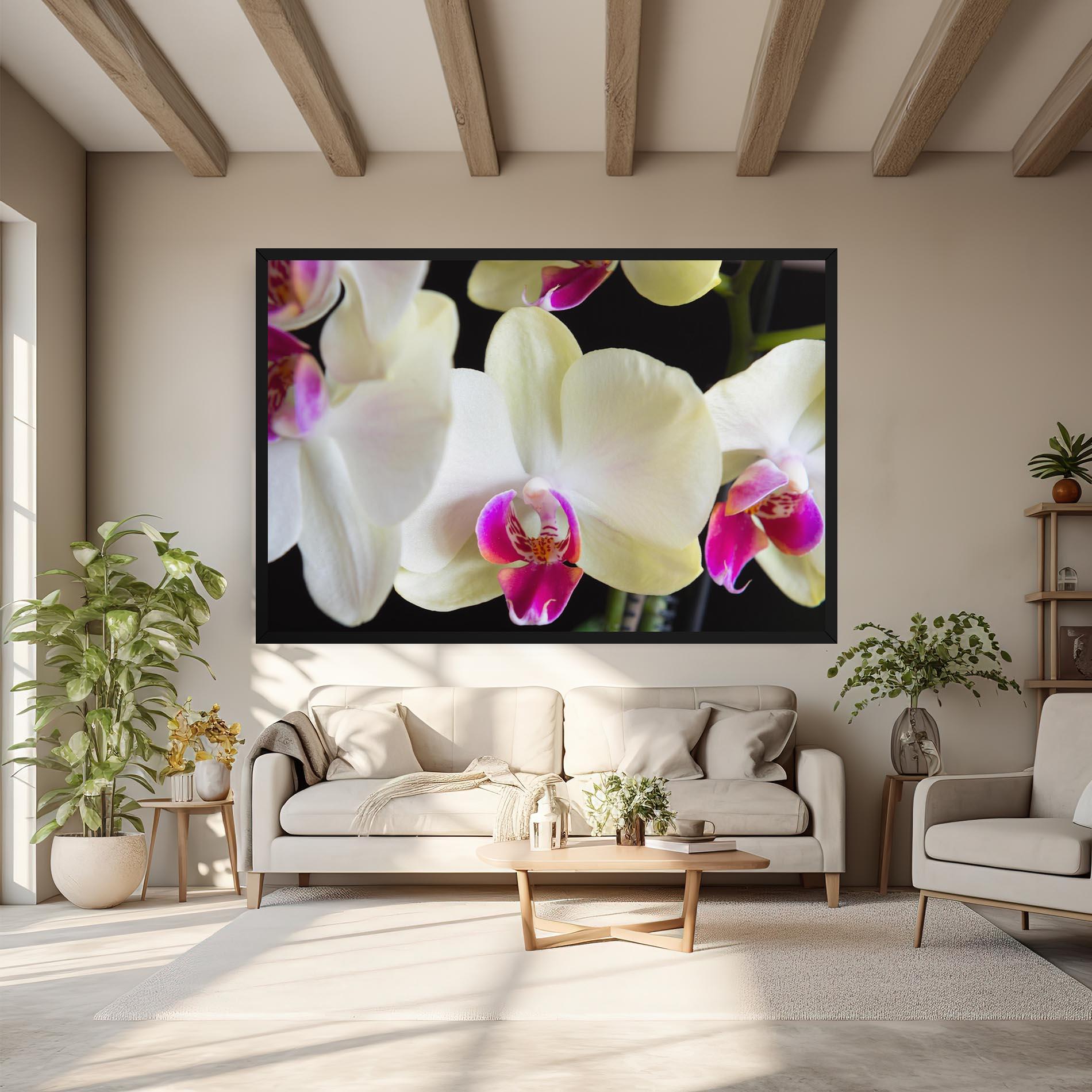 Tablou Canvas Cream Purple Orchids mockup 6