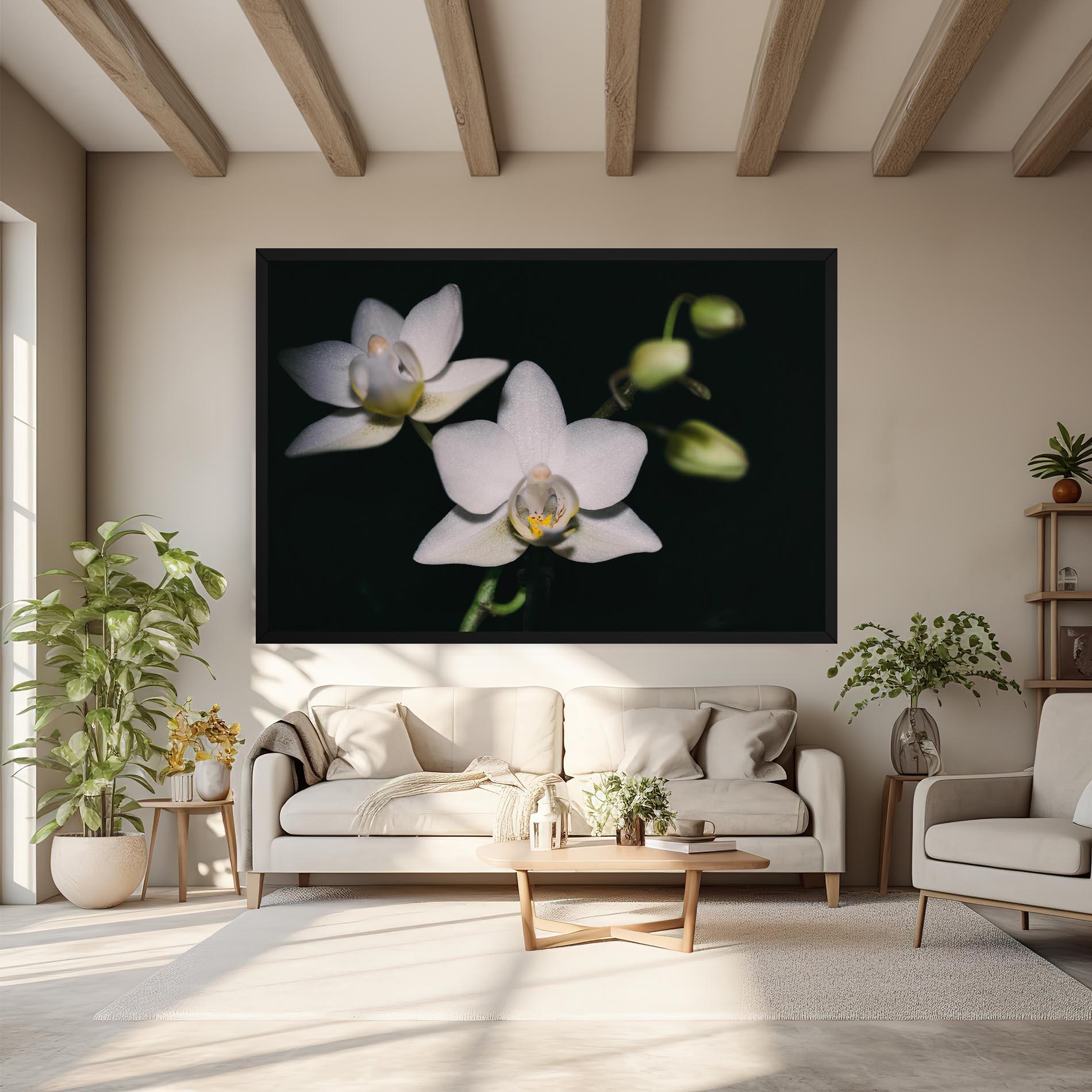 Tablou Canvas Orchids On Black mockup 6