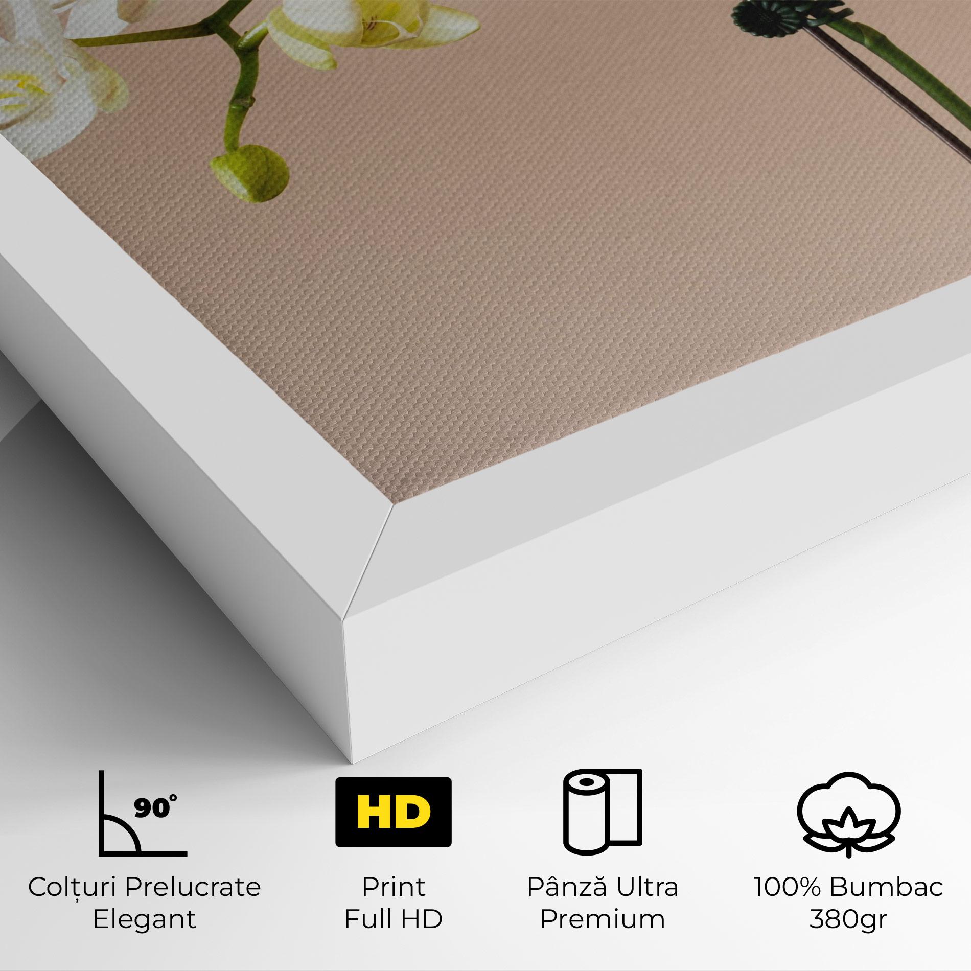 Tablou Canvas Cream Orchid On Pink mockup 4