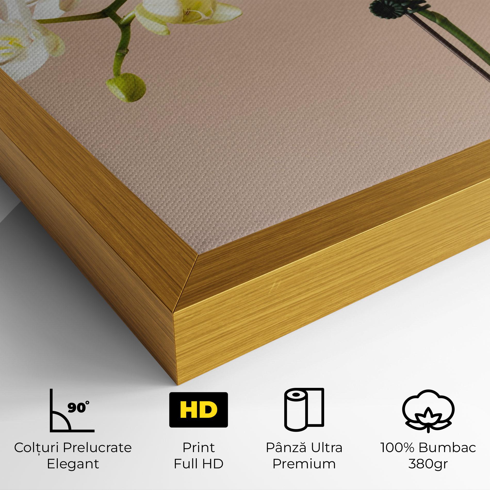 Tablou Canvas Cream Orchid On Pink mockup 4