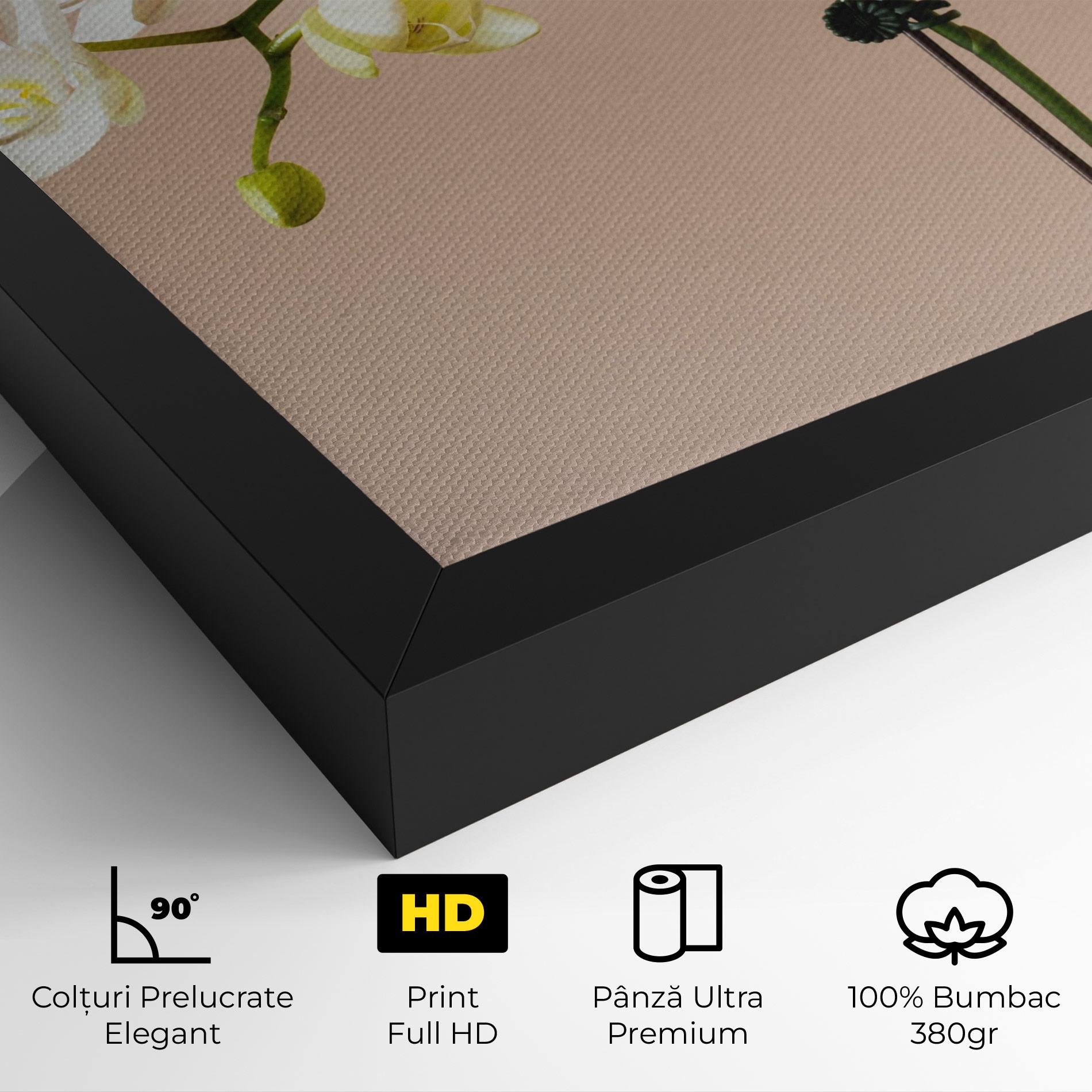 Tablou Canvas Cream Orchid On Pink mockup 4