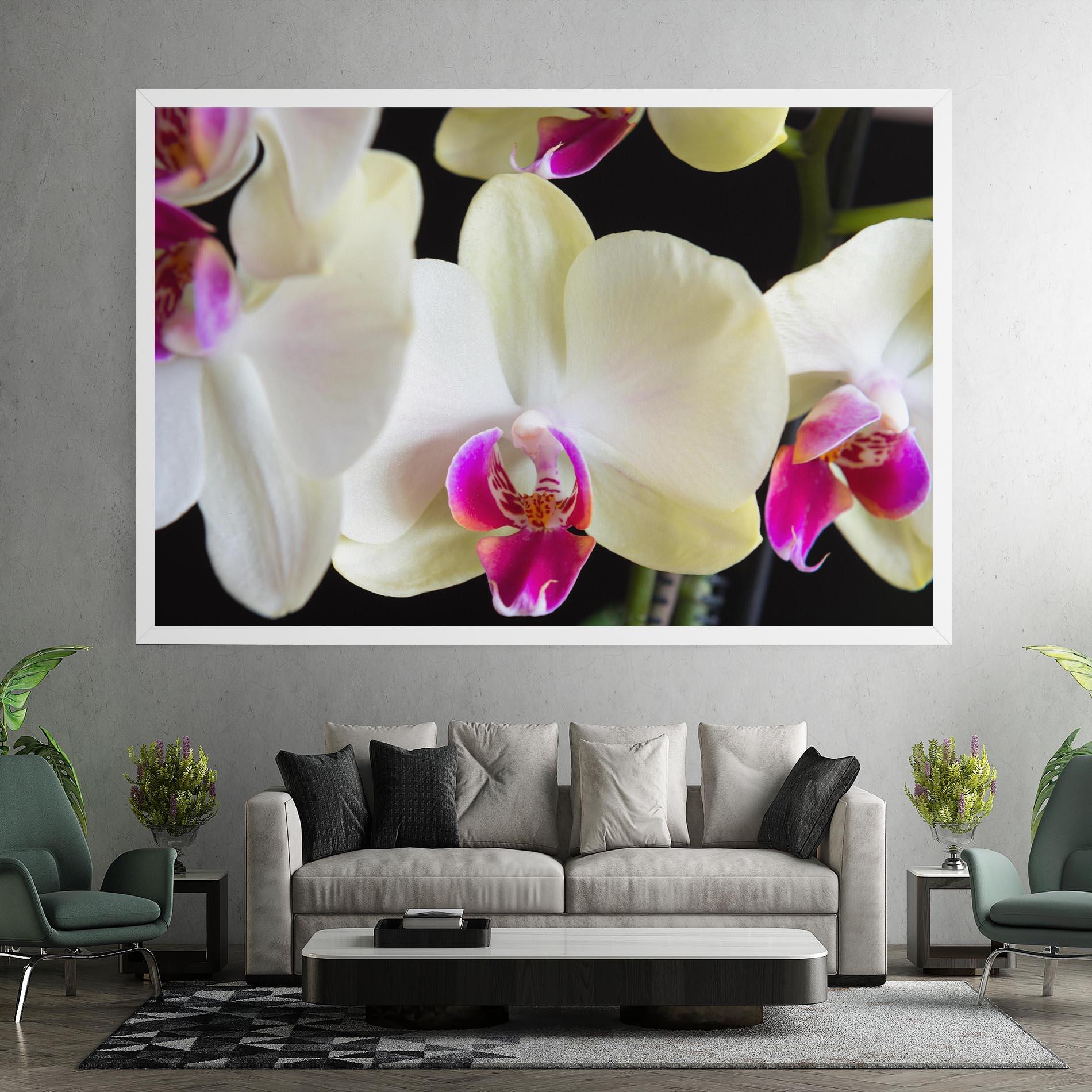 Tablou Canvas Cream Purple Orchids mockup 7