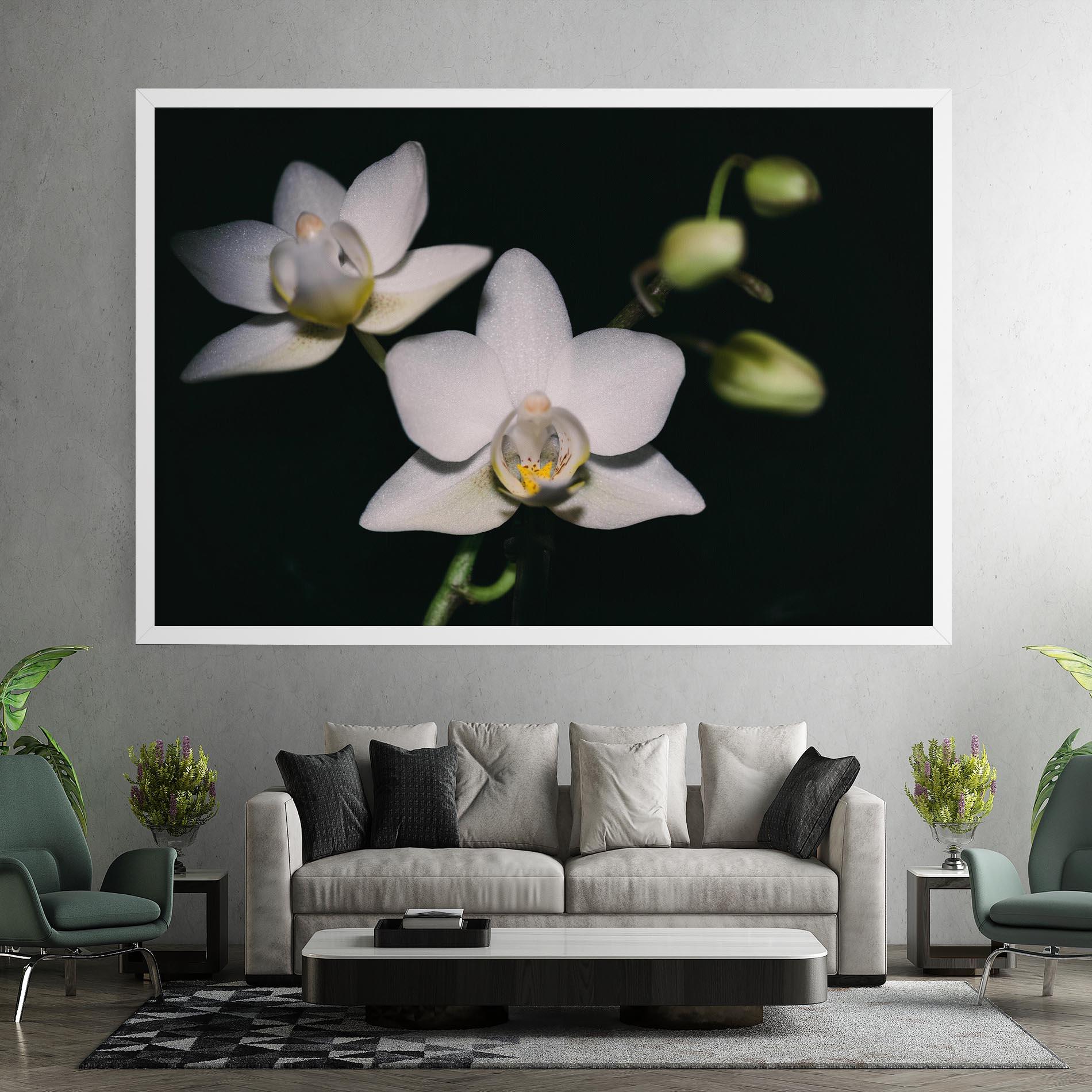 Tablou Canvas Orchids On Black mockup 7