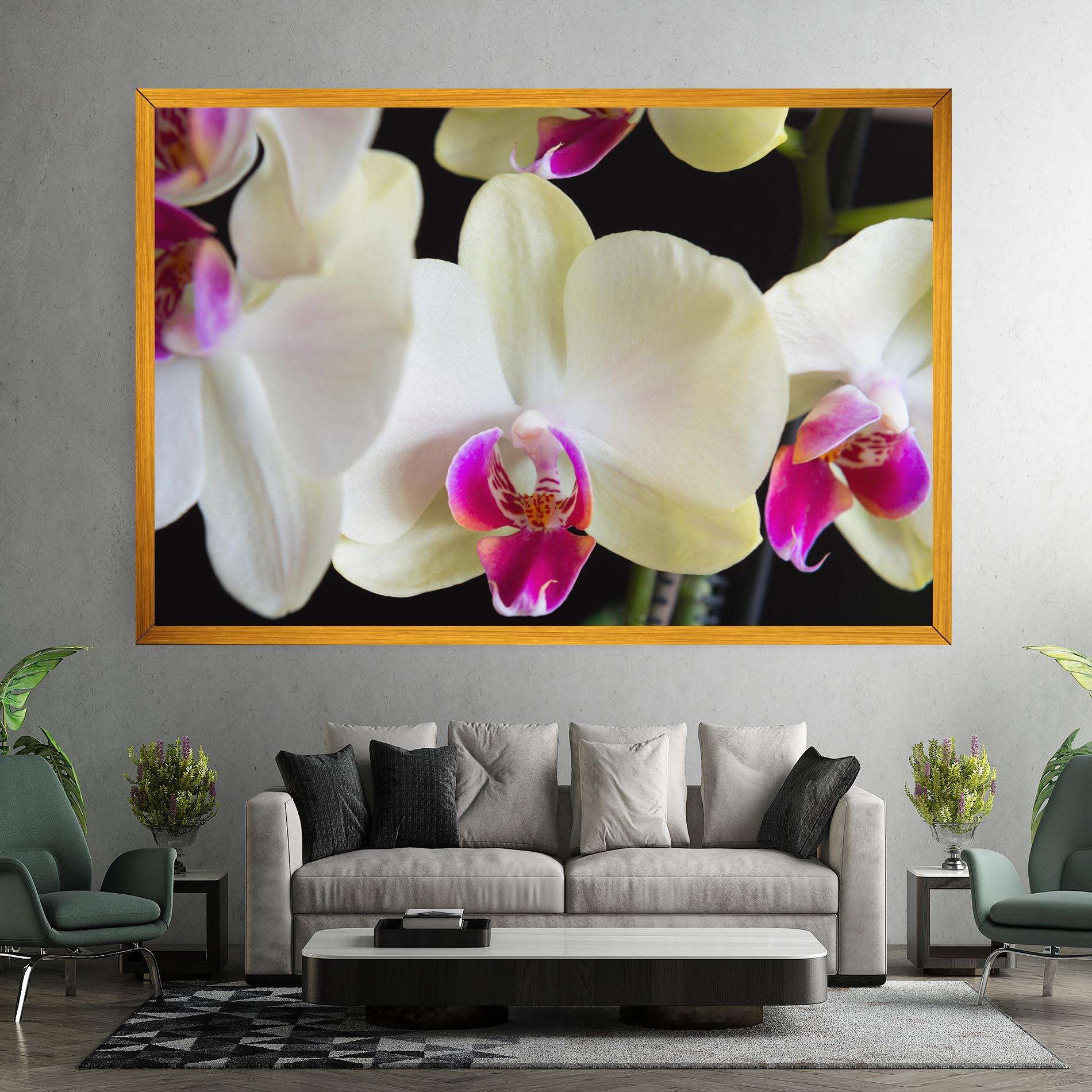 Tablou Canvas Cream Purple Orchids mockup 7