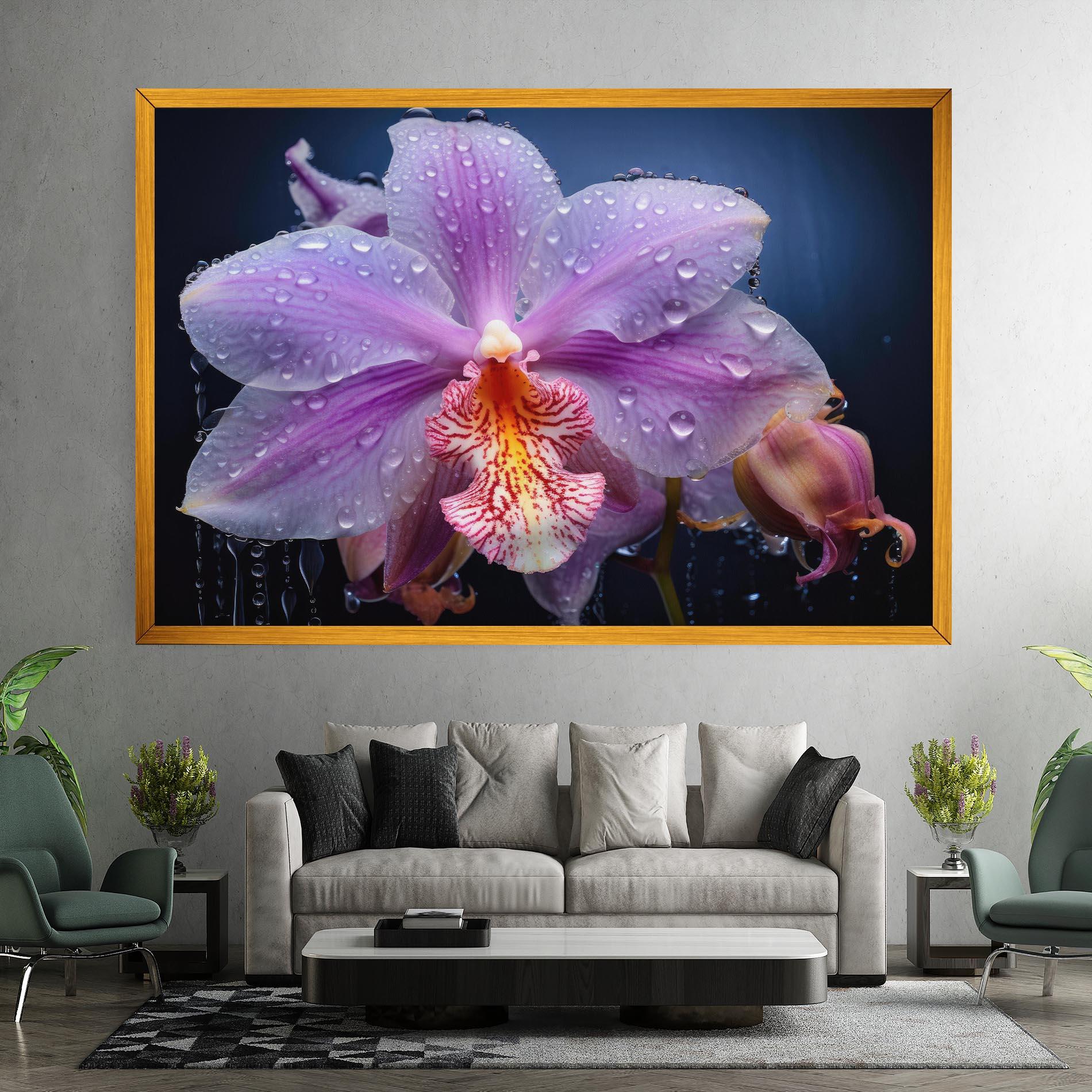 Tablou Canvas Orchid In Rain mockup 7