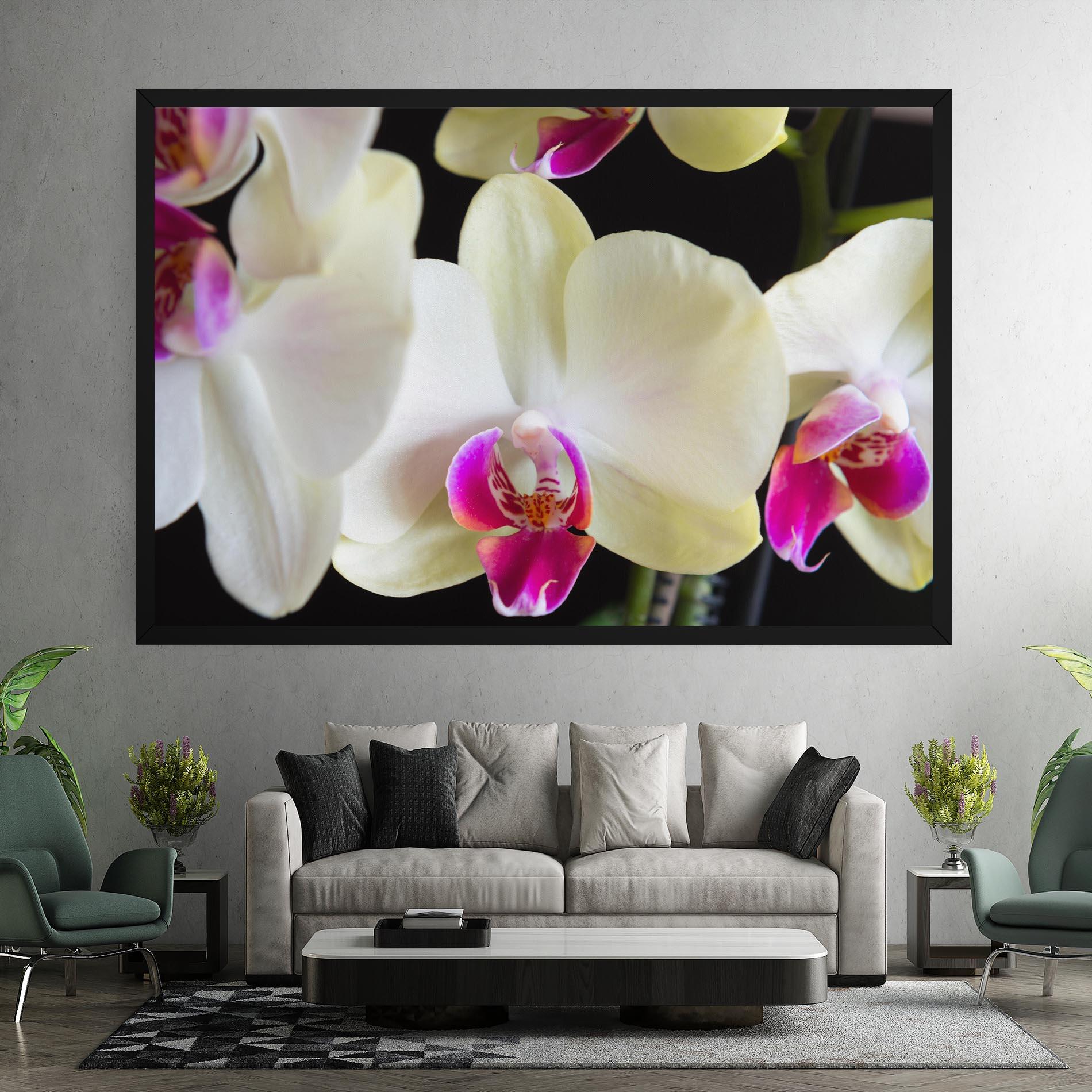 Tablou Canvas Cream Purple Orchids mockup 7