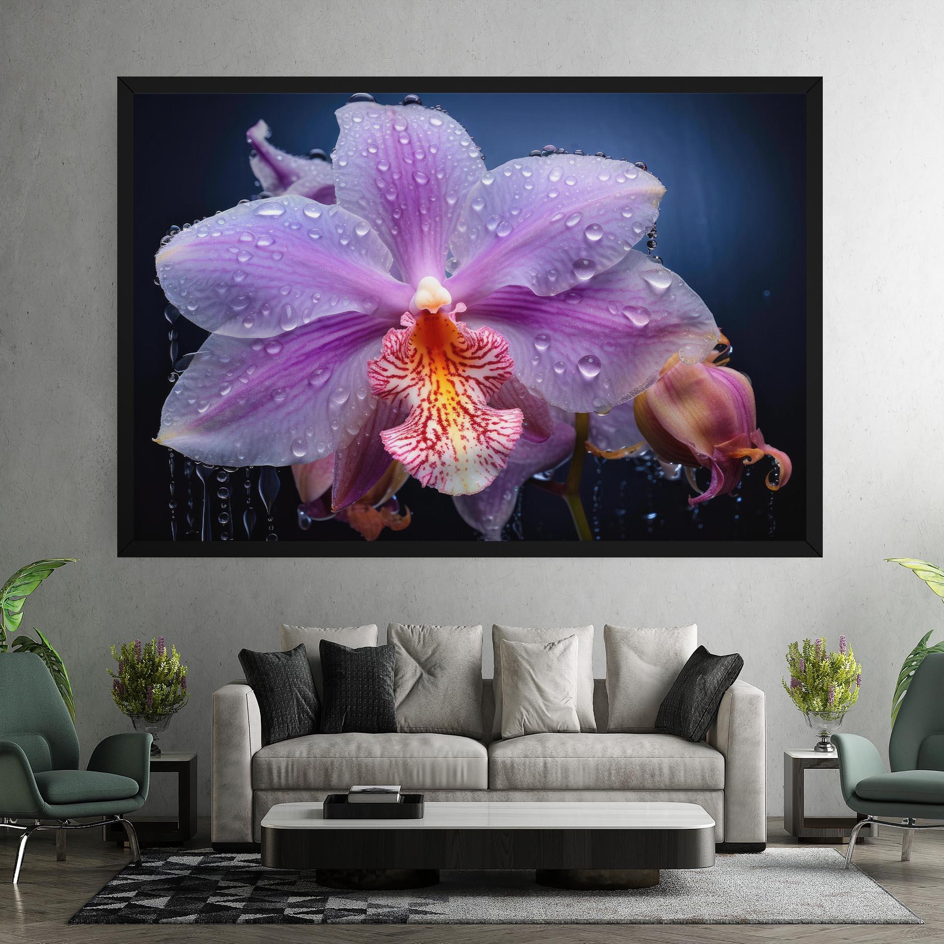 Tablou Canvas Orchid In Rain mockup 7
