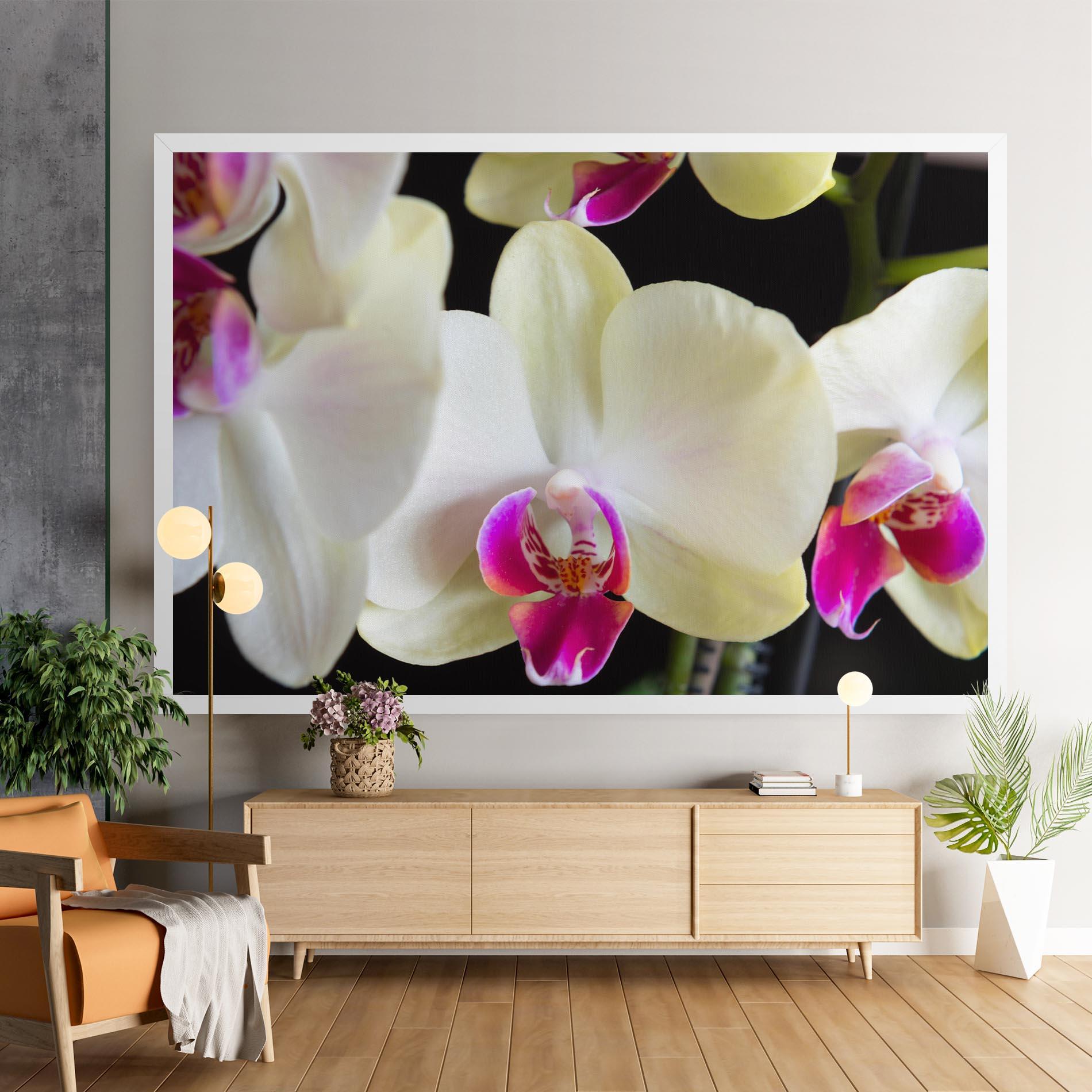 Tablou Canvas Cream Purple Orchids mockup 9