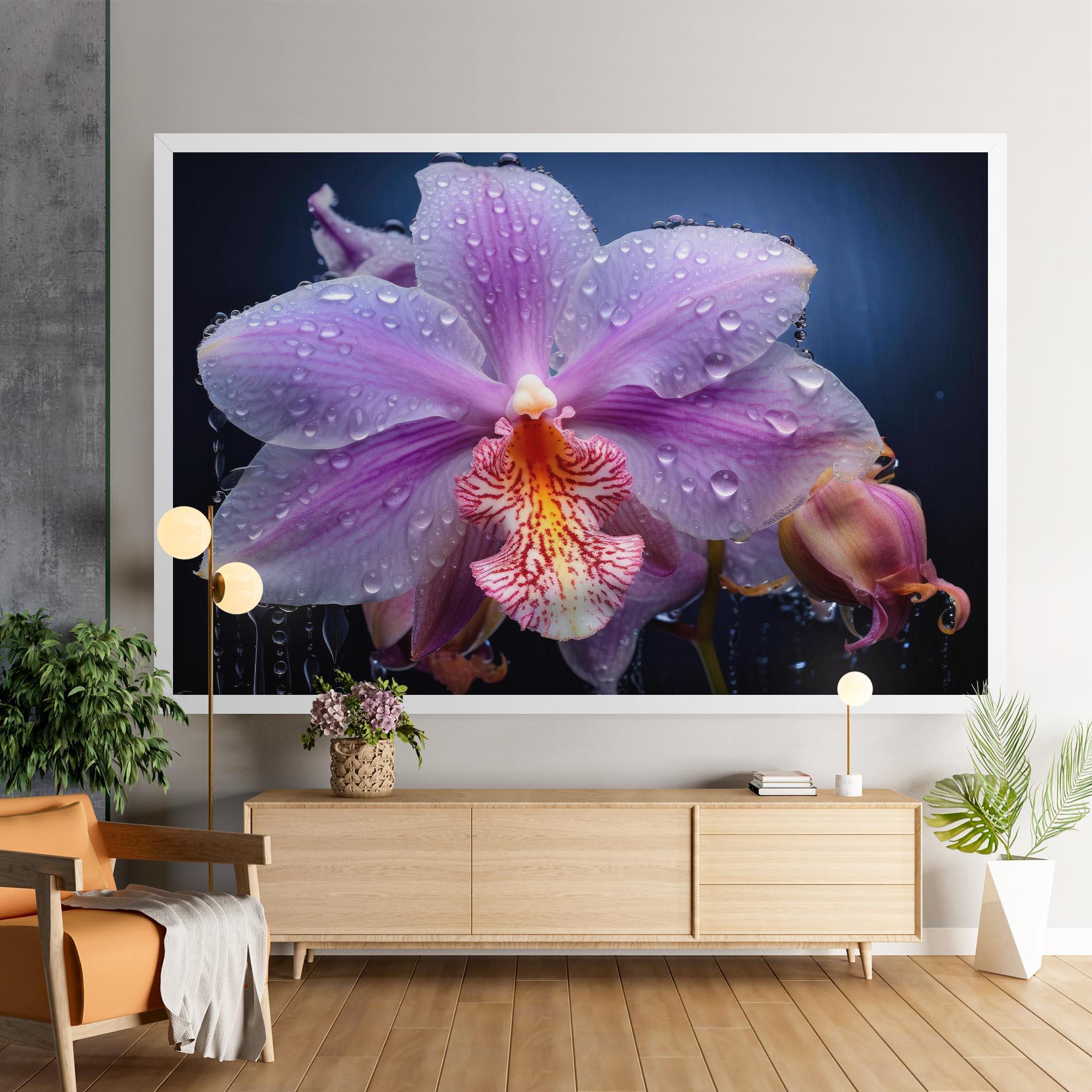 Tablou Canvas Orchid In Rain mockup 9