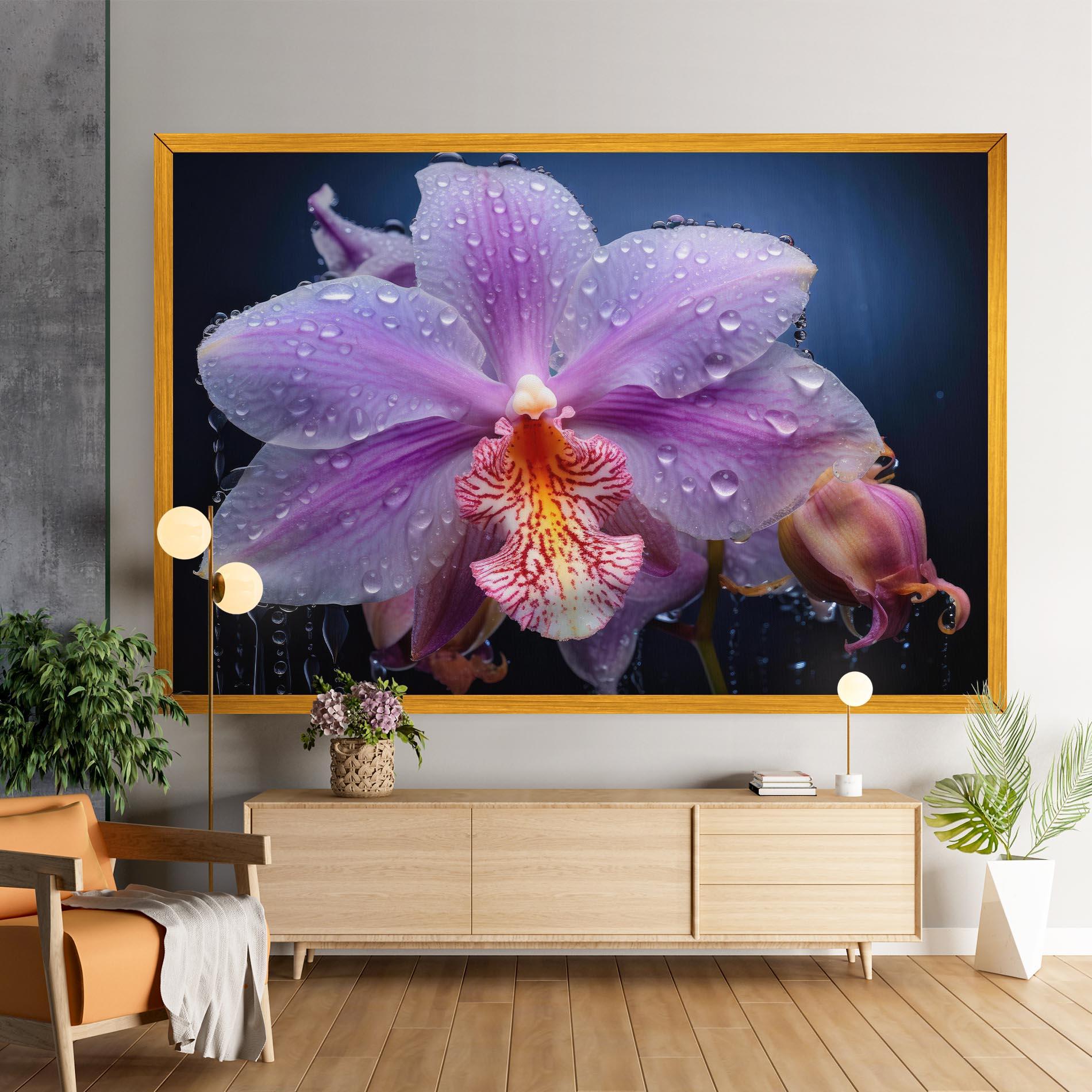 Tablou Canvas Orchid In Rain mockup 9