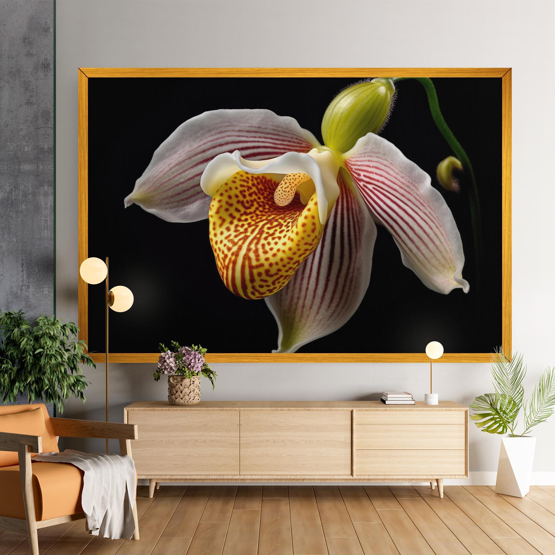 Tablou Canvas Orchid On Black mockup 9