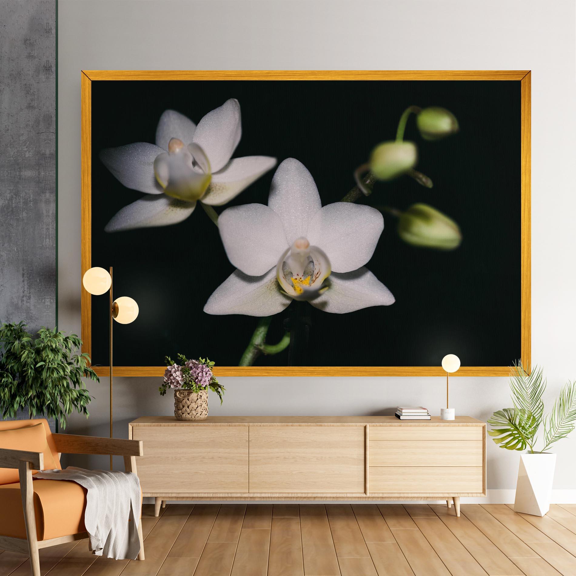 Tablou Canvas Orchids On Black mockup 9