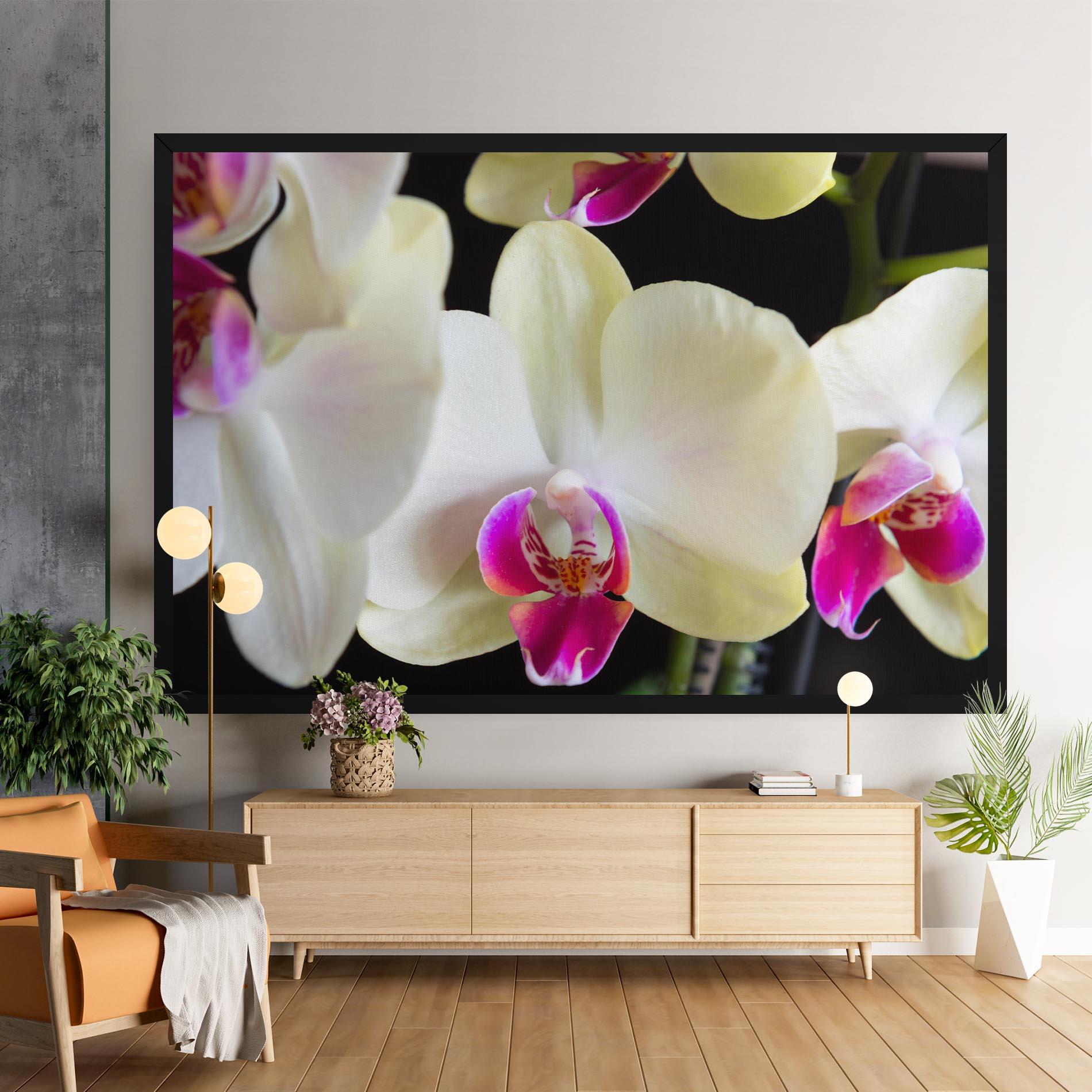 Tablou Canvas Cream Purple Orchids mockup 9