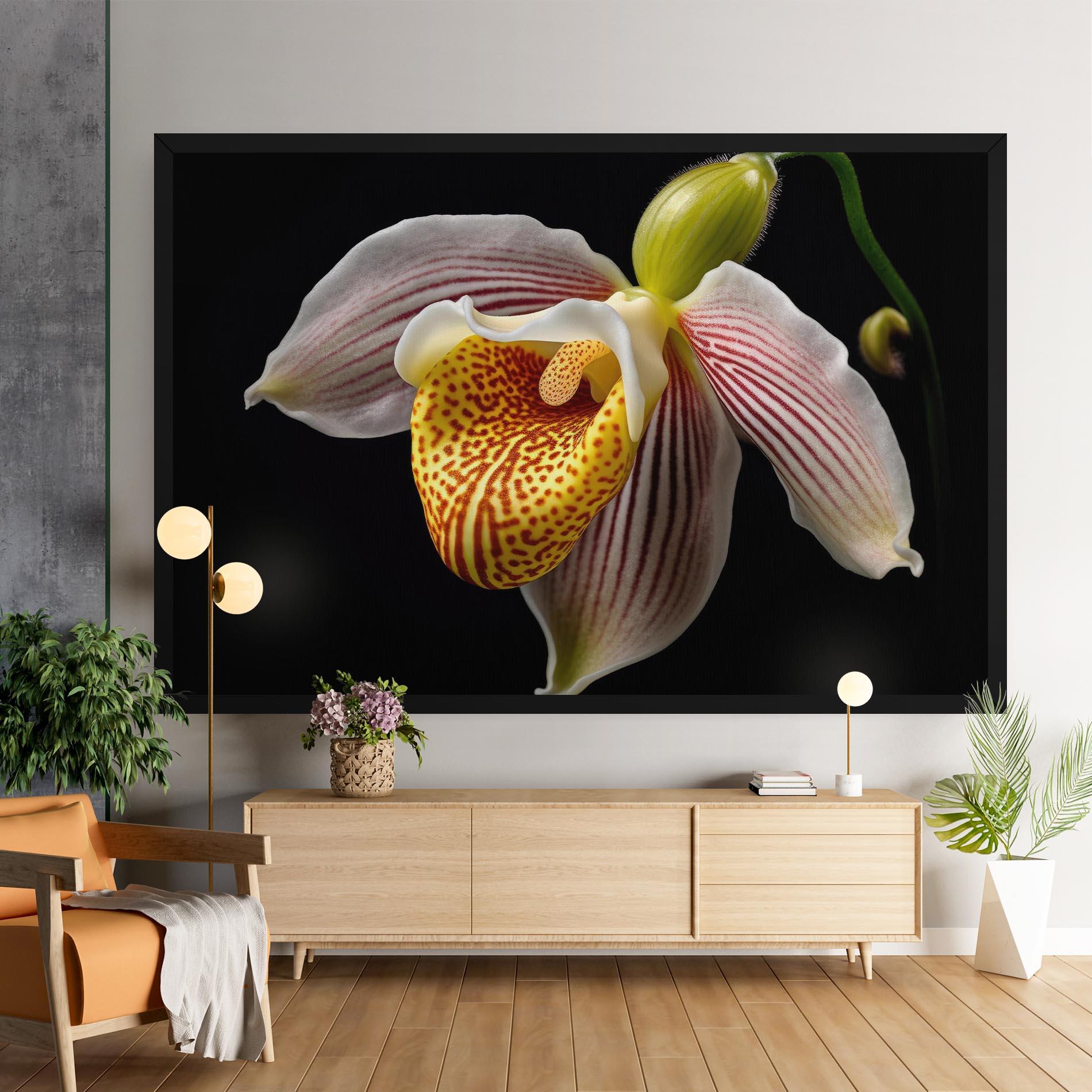 Tablou Canvas Orchid On Black mockup 9