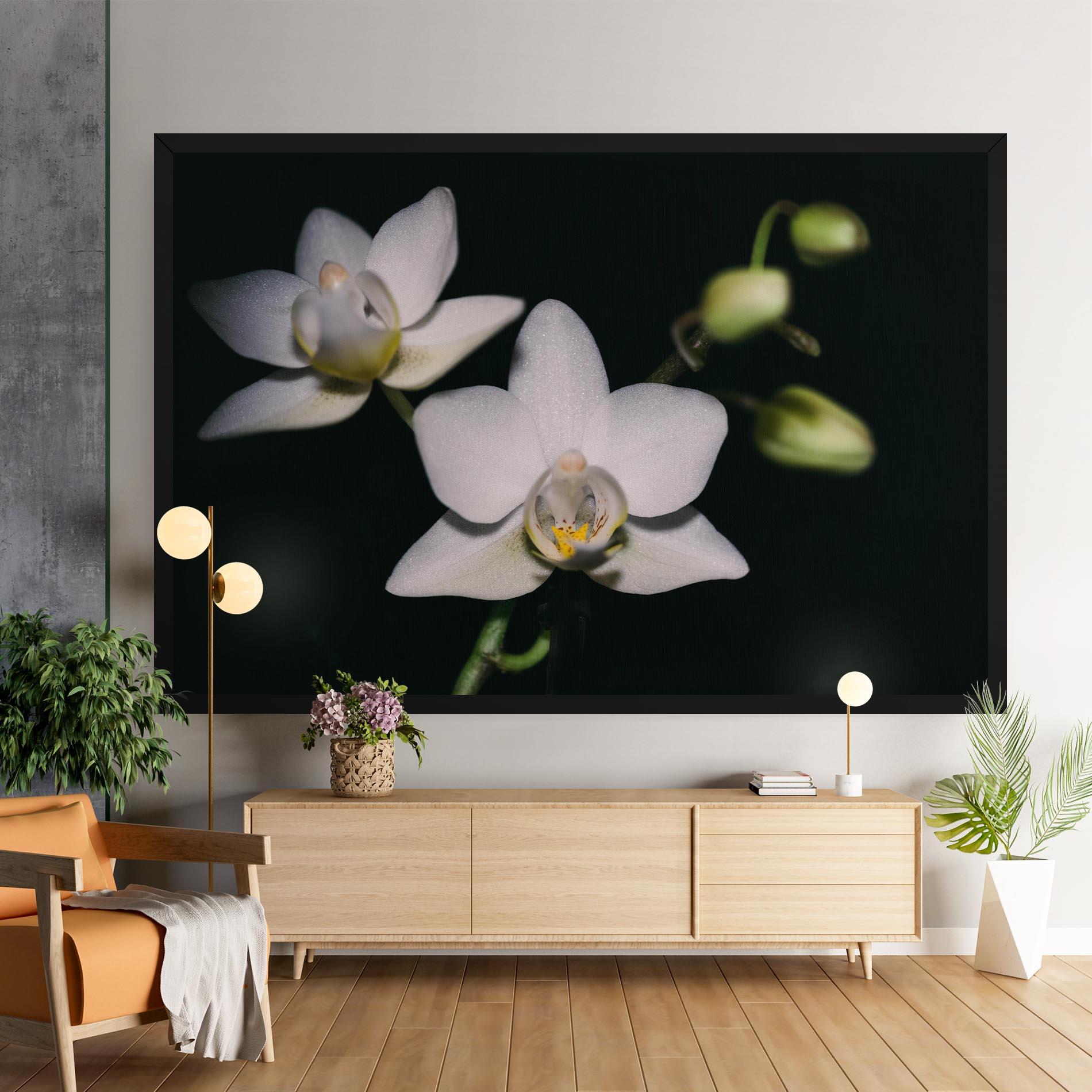 Tablou Canvas Orchids On Black mockup 9