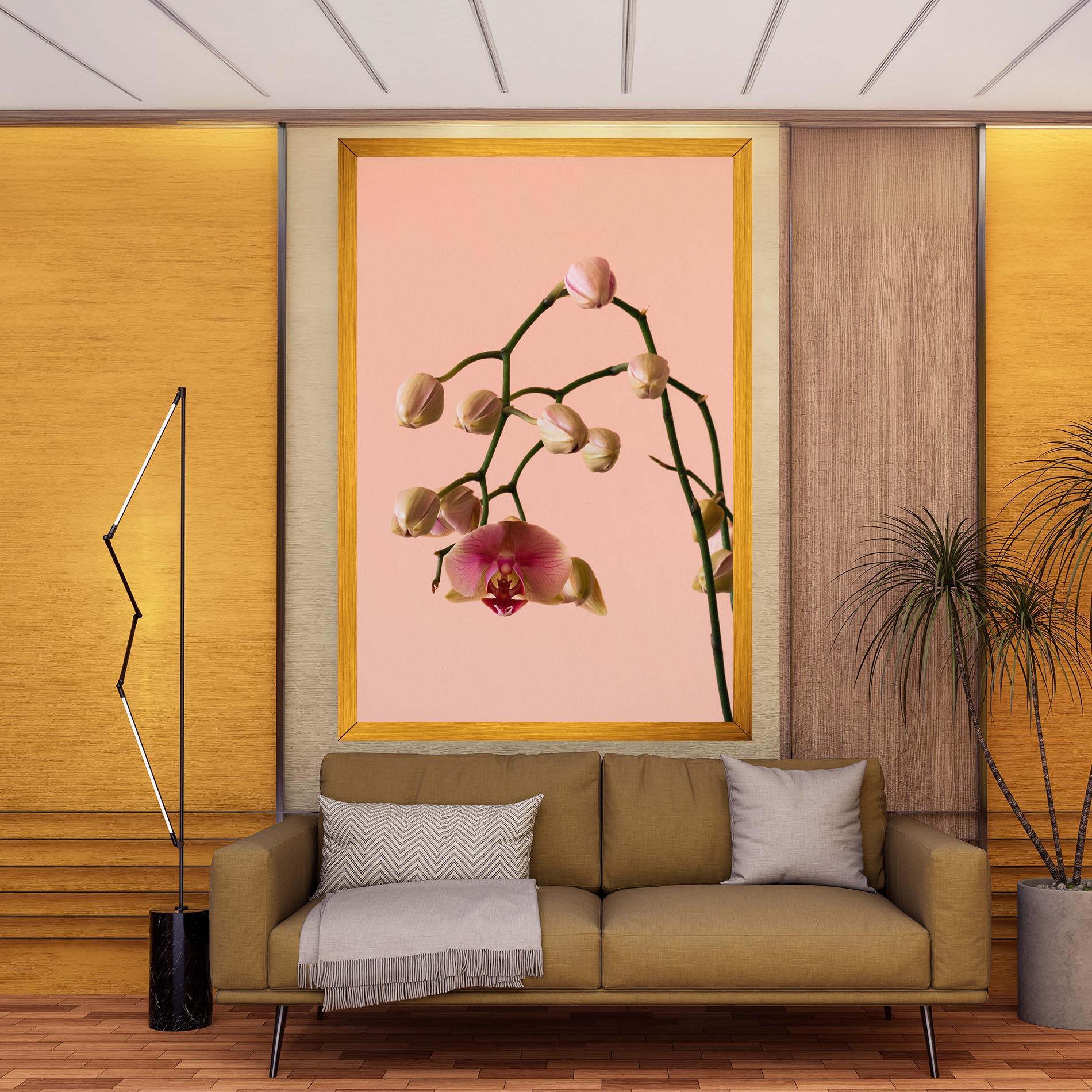 Tablou Canvas Orchids On Pink mockup 9