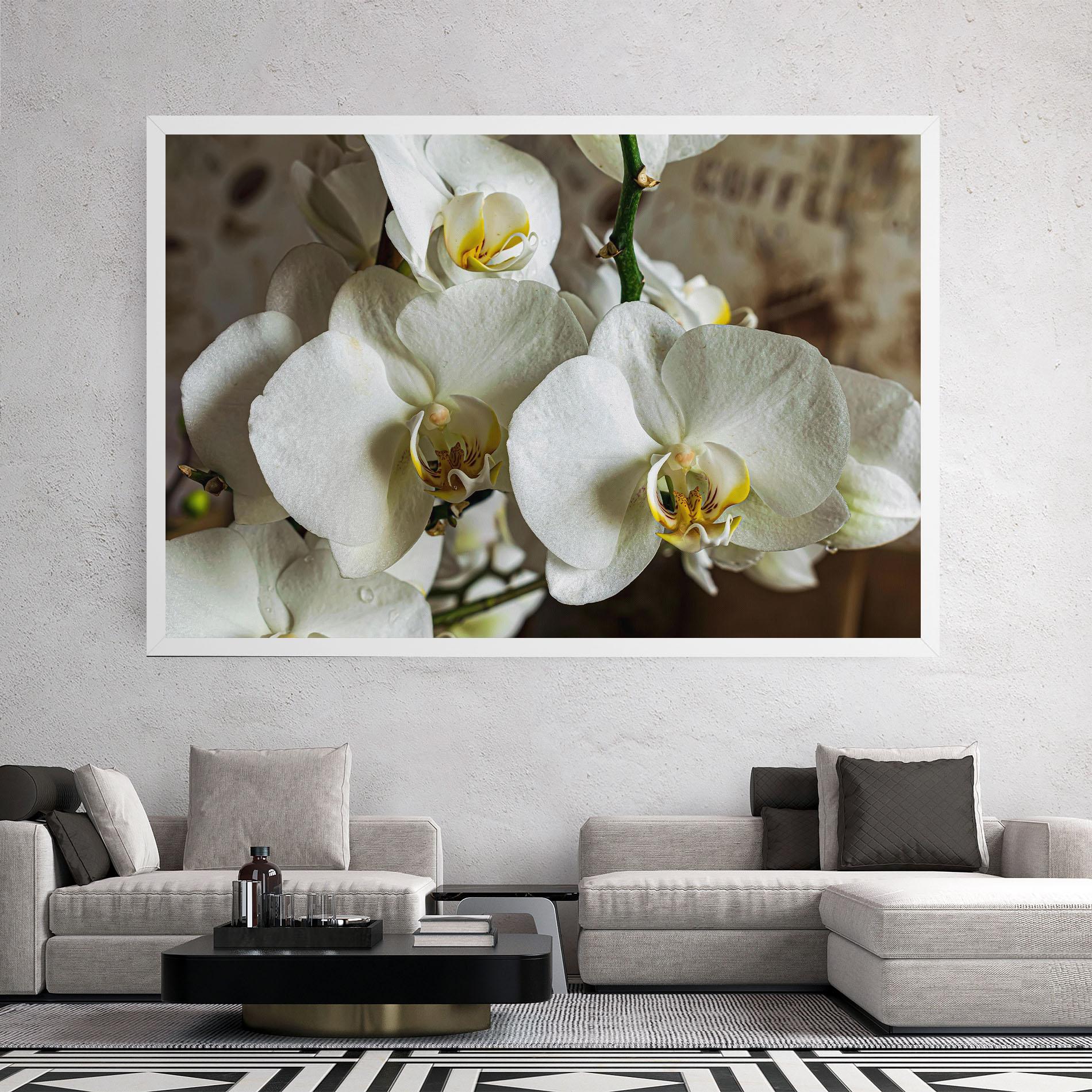 Tablou Canvas Beautiful White Orchids mockup 2