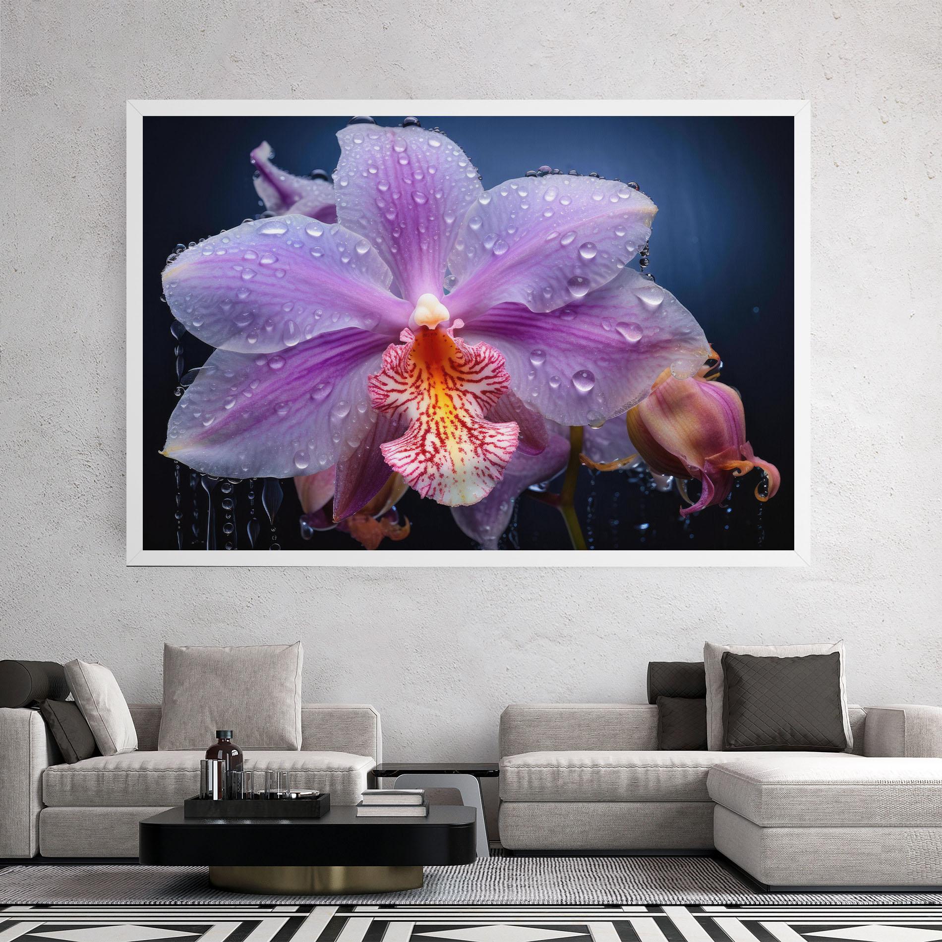 Tablou Canvas Orchid In Rain mockup 2