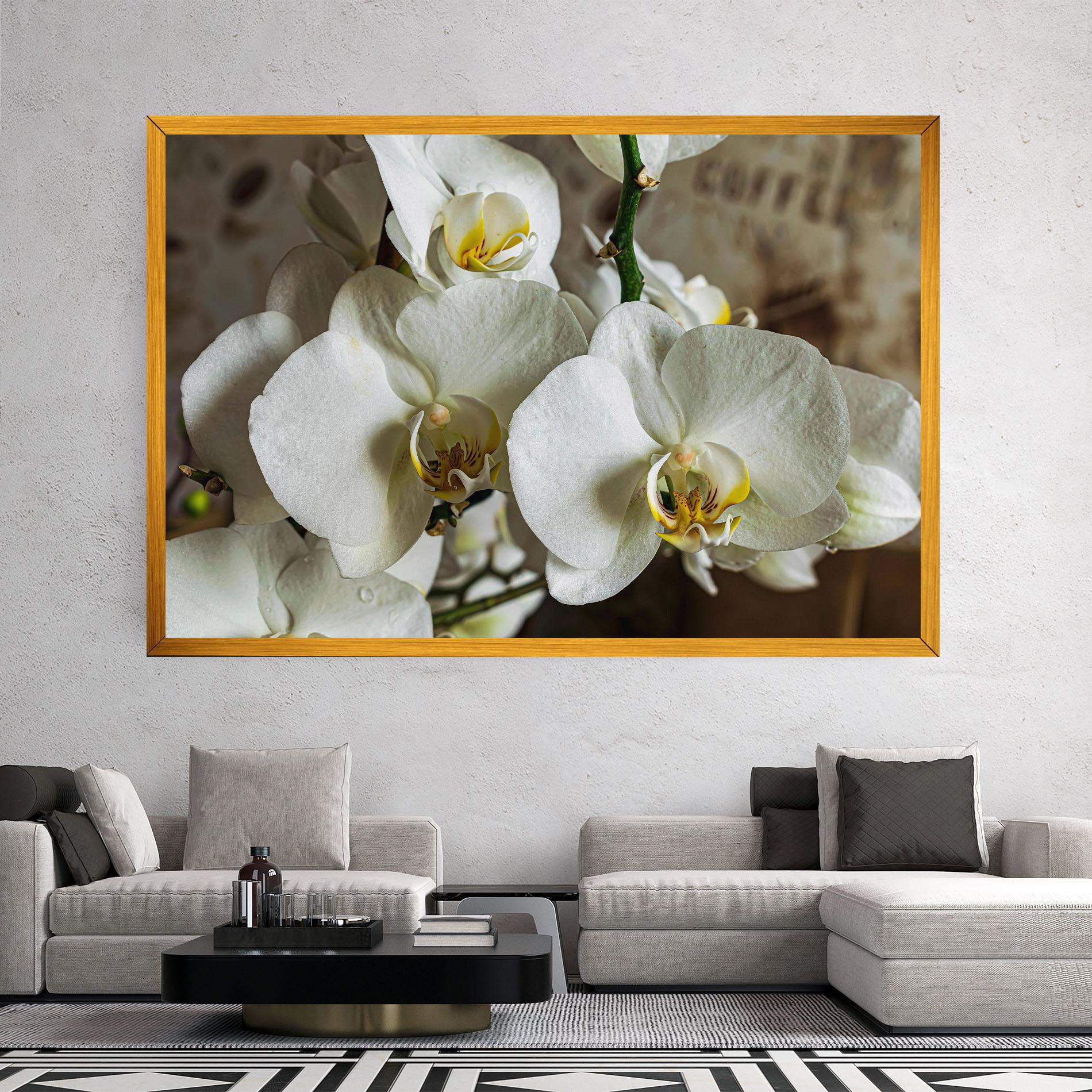 Tablou Canvas Beautiful White Orchids mockup 2