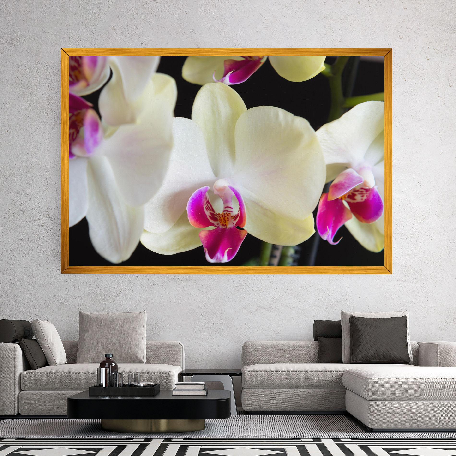 Tablou Canvas Cream Purple Orchids mockup 2