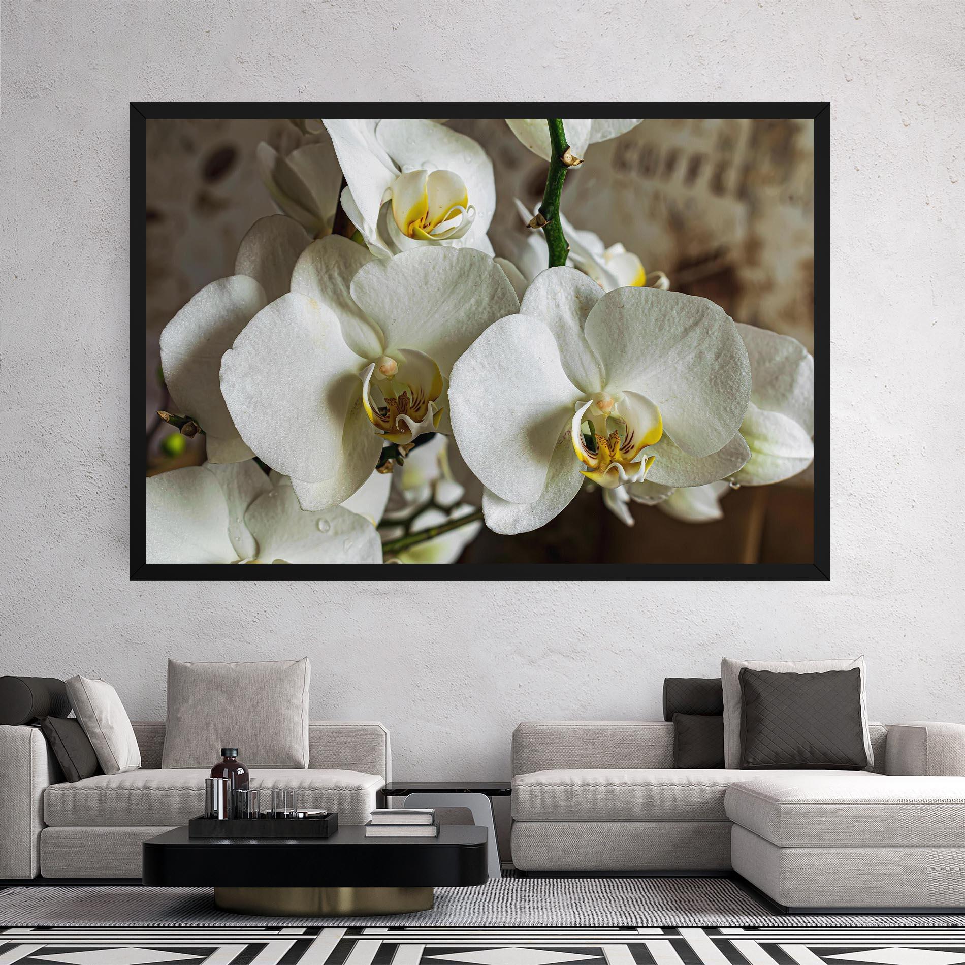 Tablou Canvas Beautiful White Orchids mockup 2