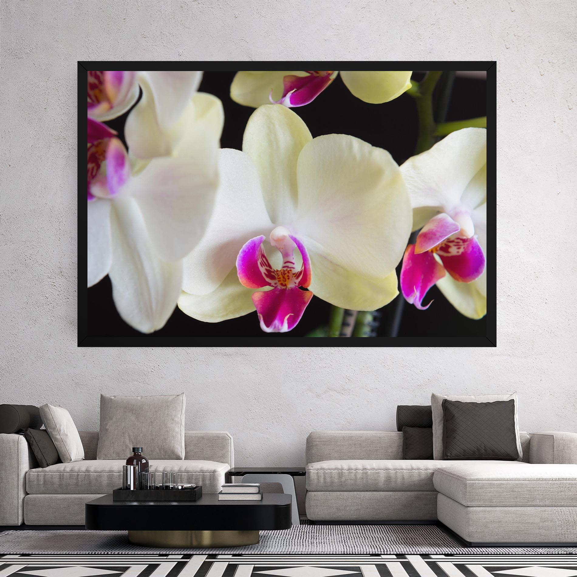 Tablou Canvas Cream Purple Orchids mockup 2