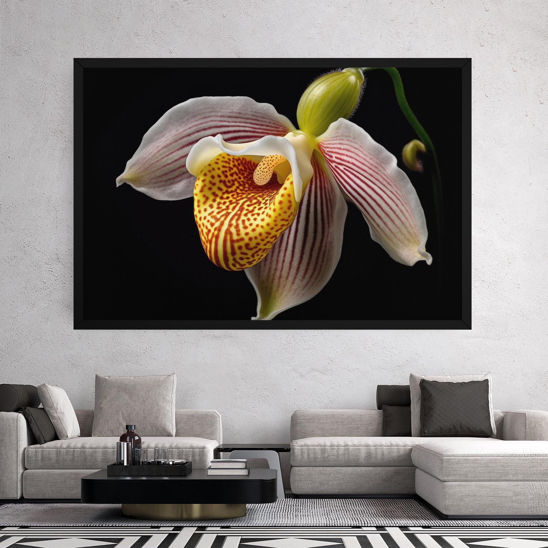 Tablou Canvas Orchid On Black mockup 2