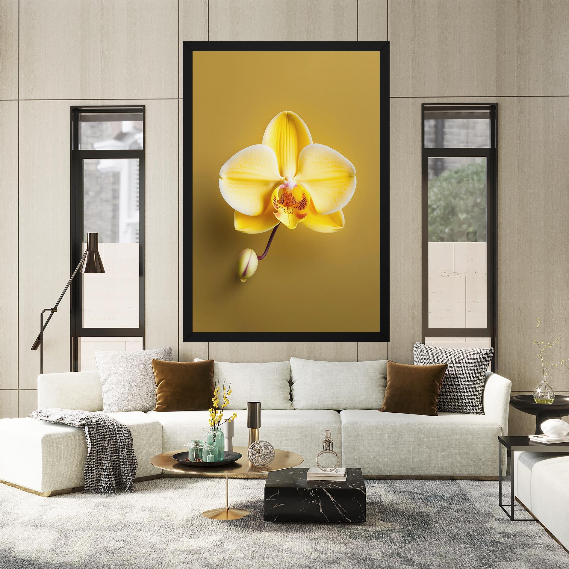 Tablou Canvas Pastel Yellow Orchid mockup 2
