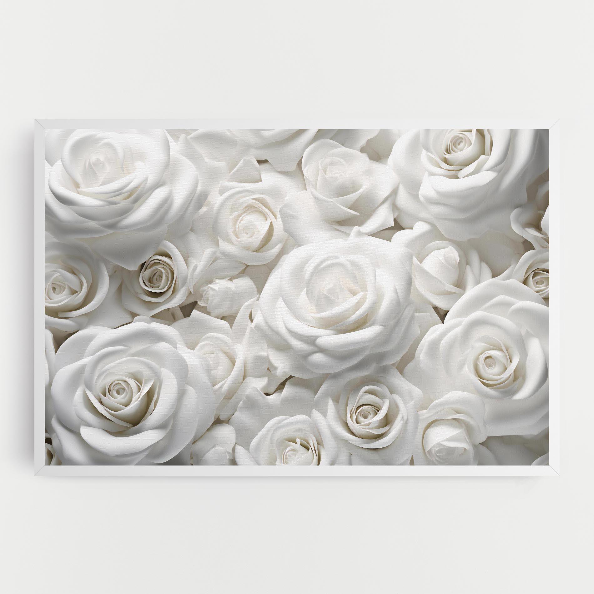 Tablou Canvas 3d White Roses mockup 0